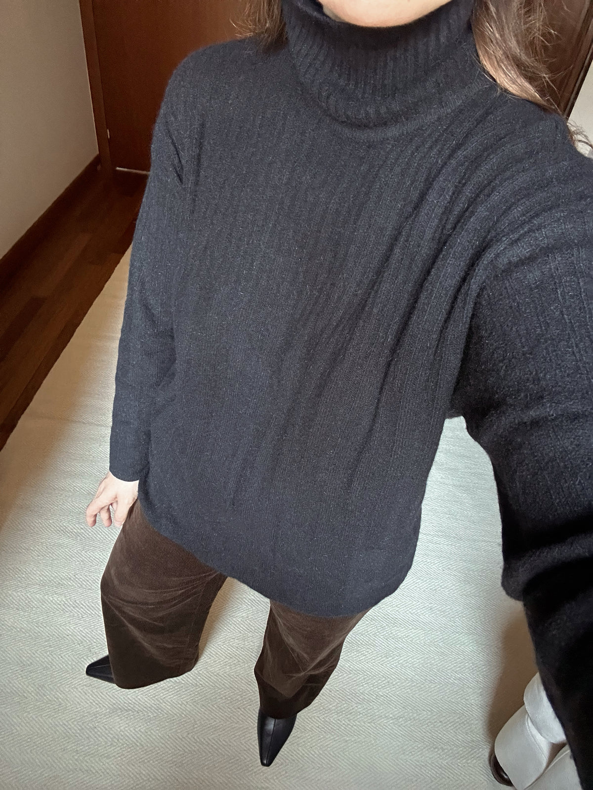 Angora & Lambswool Black Turtleneck