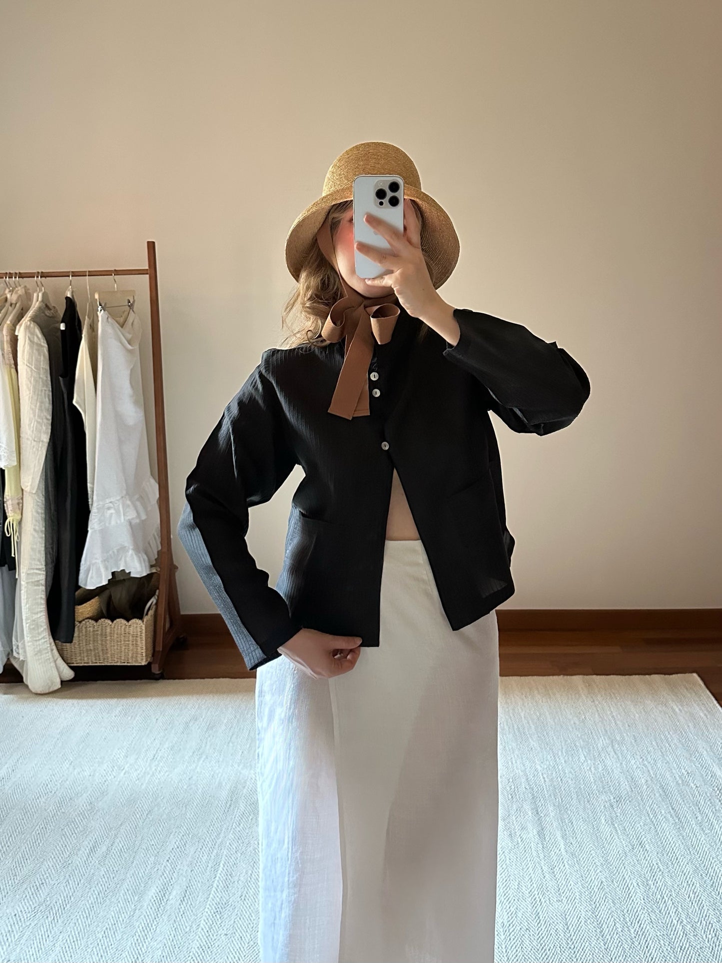 100% Silk Black Pinstripe Shirt