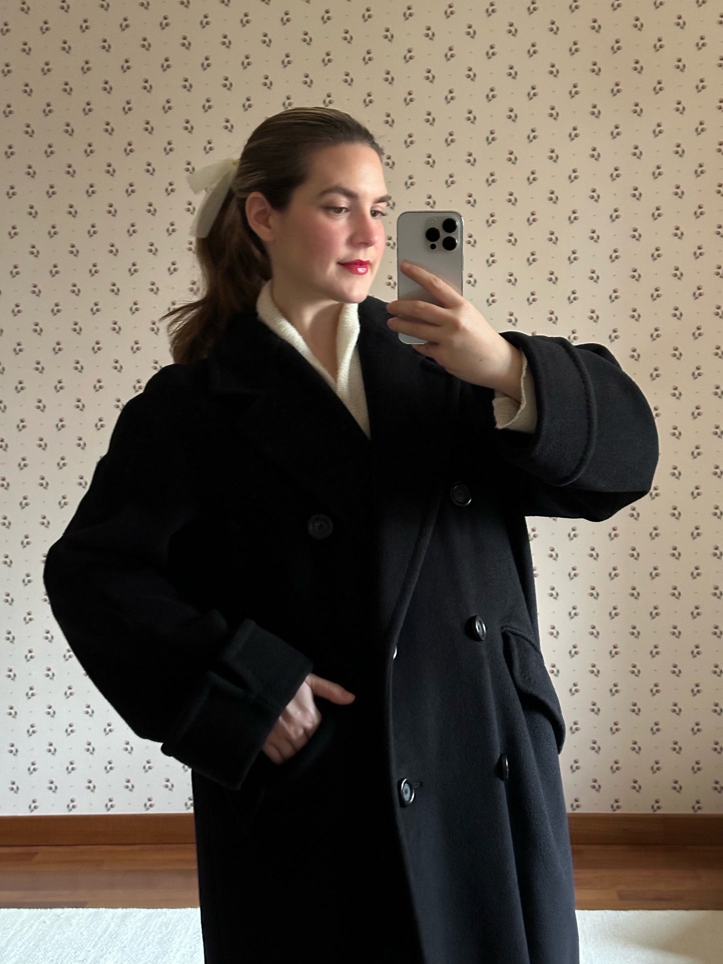 Black Max Mara Wool & Cashmere Icon Coat