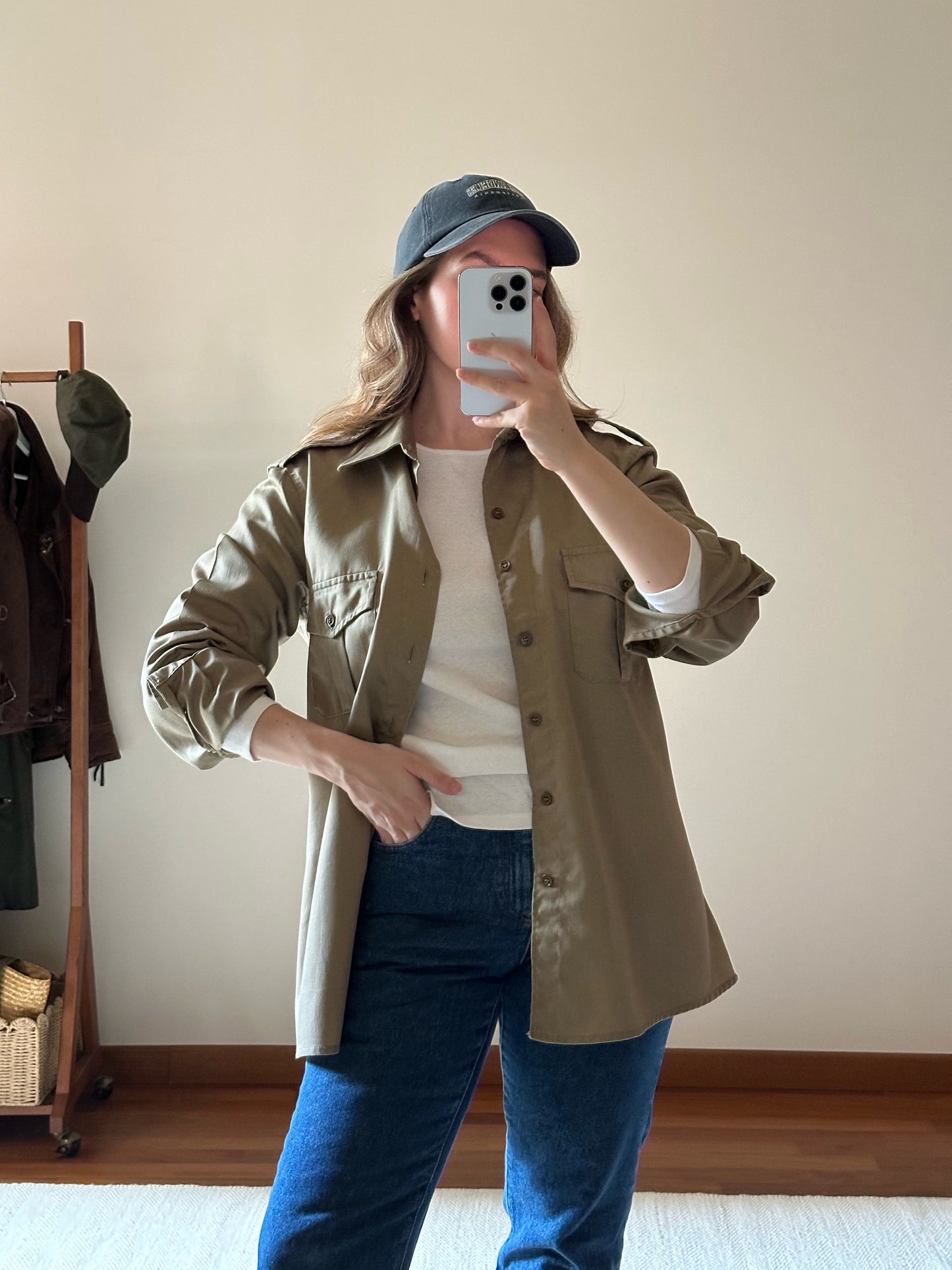 Khaki Cotton Military Shirt/Jacket