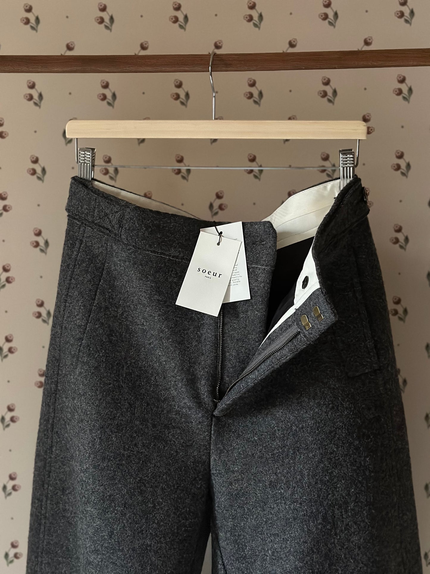 Soeur Paris Boiled Wool Wally Trousers