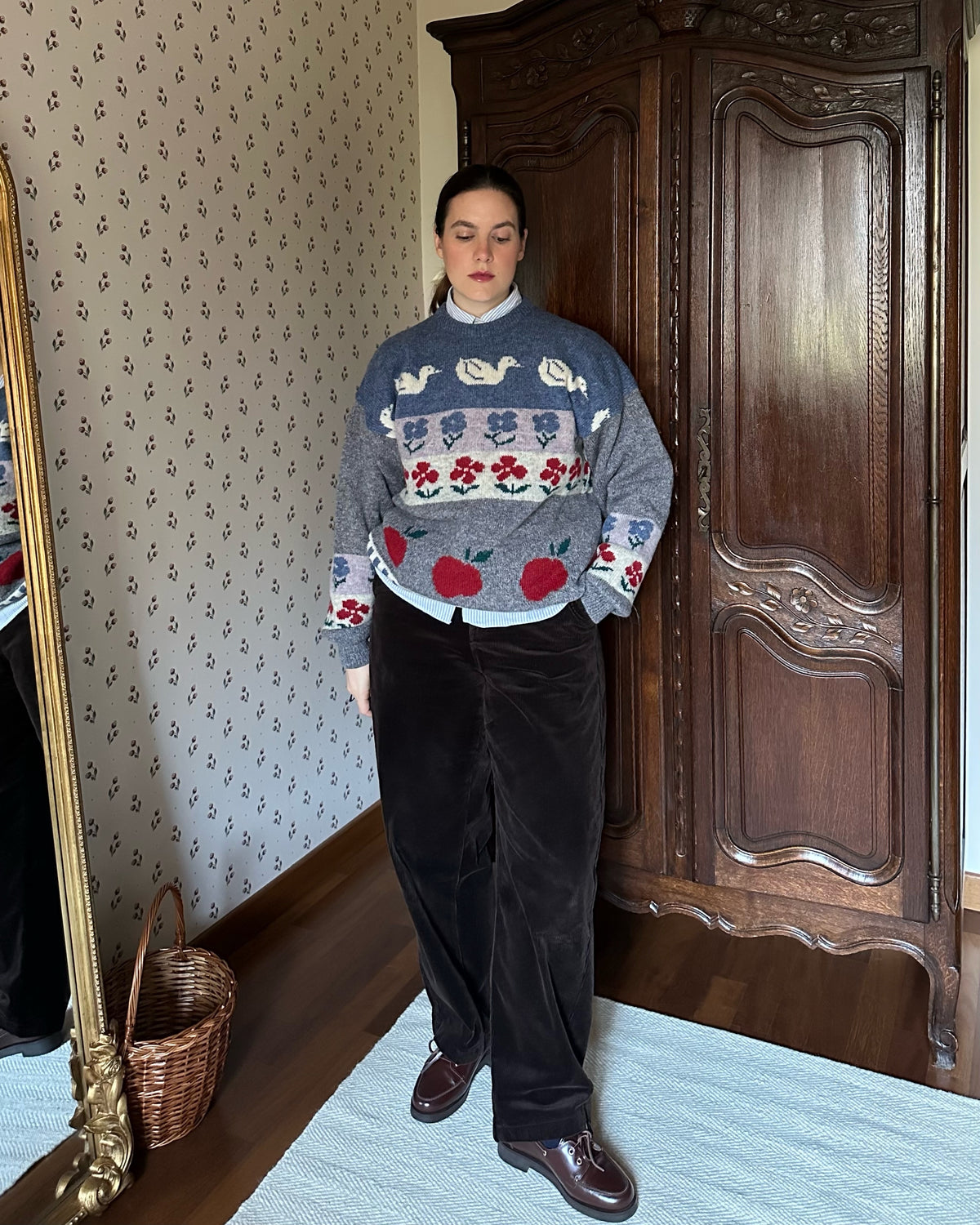 Pure Wool Apples & Ducks Irish Sweater