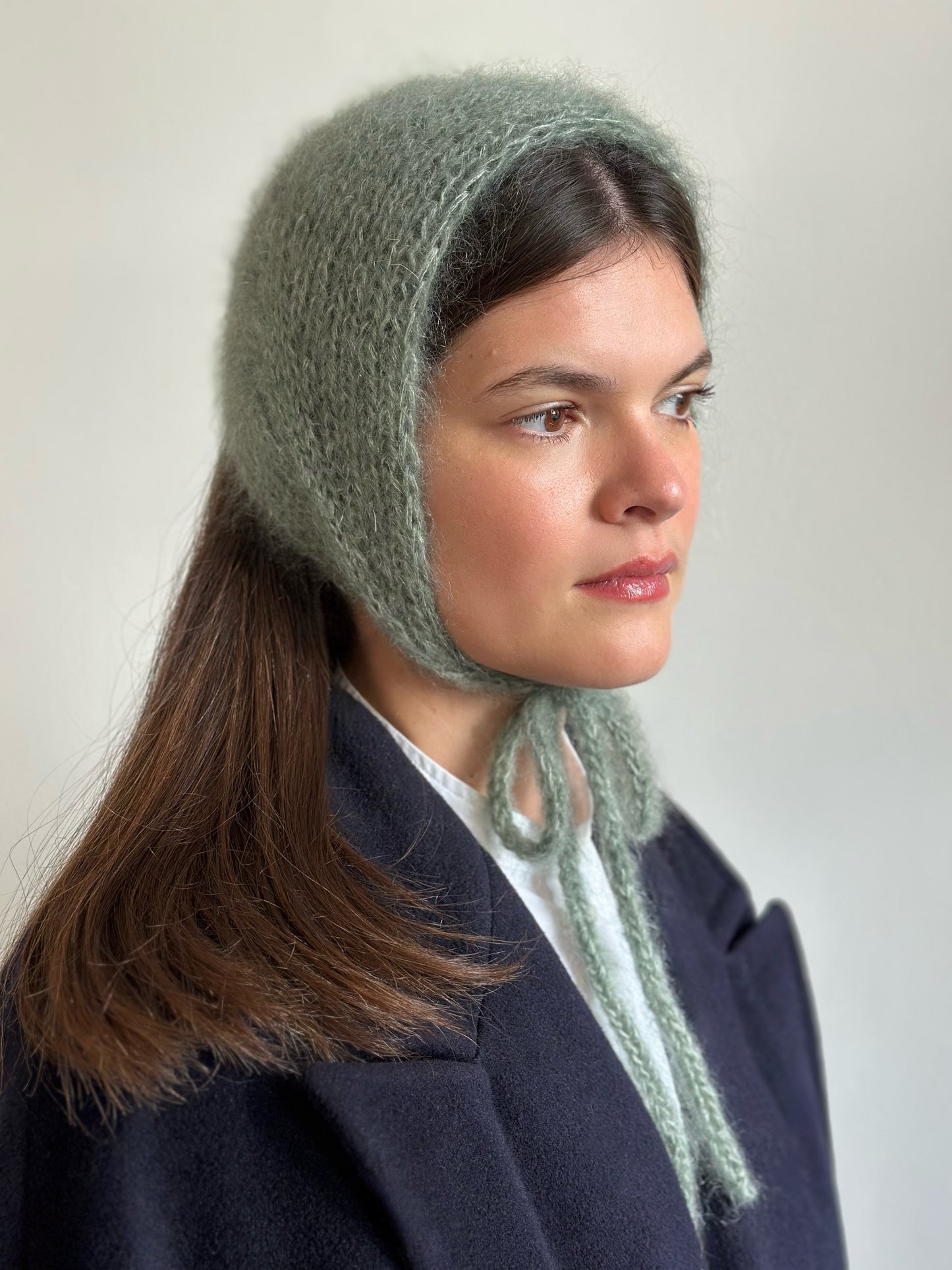 Handmade Silk & Mohair Bonnet - Minted Sage