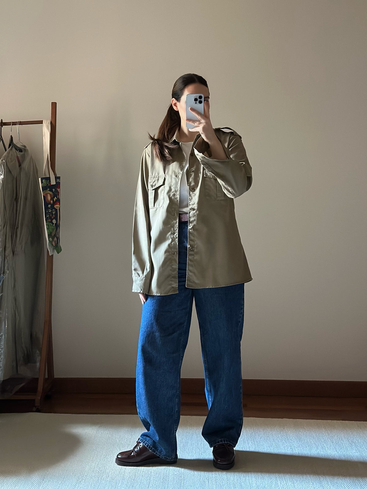 Khaki Cotton Military Shirt