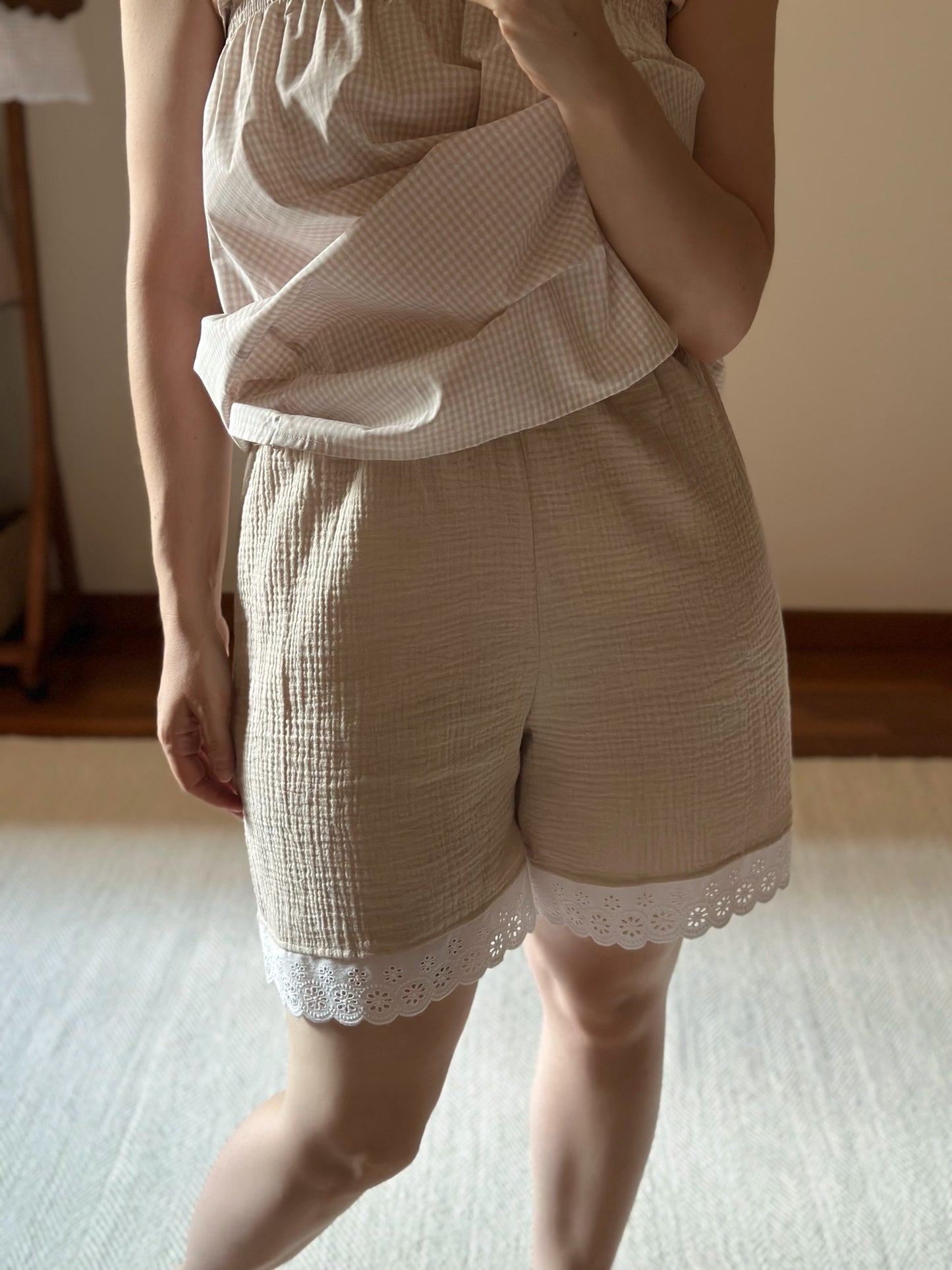 Muslin & Lace Shorts