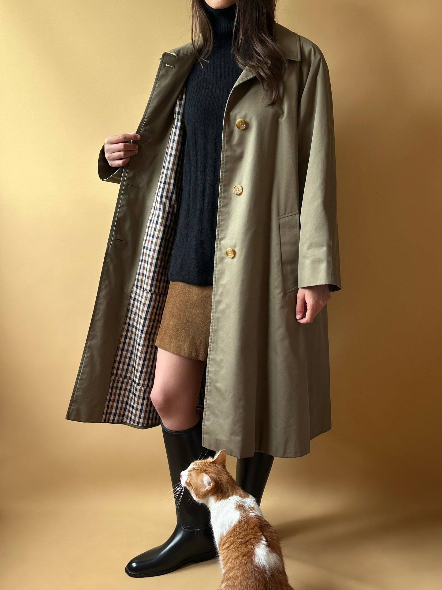 Vintage Aquascutum Khaki Trench Coat