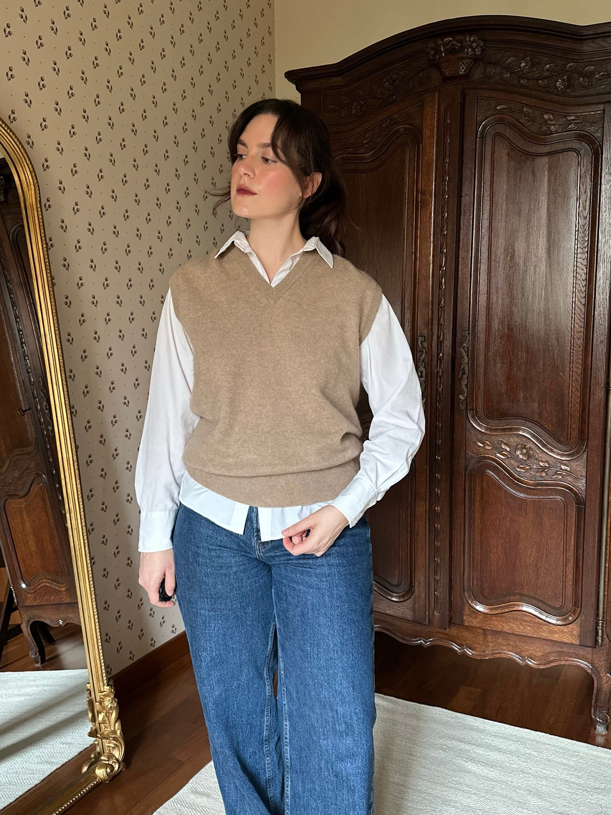 100% Cashmere Camel Vest