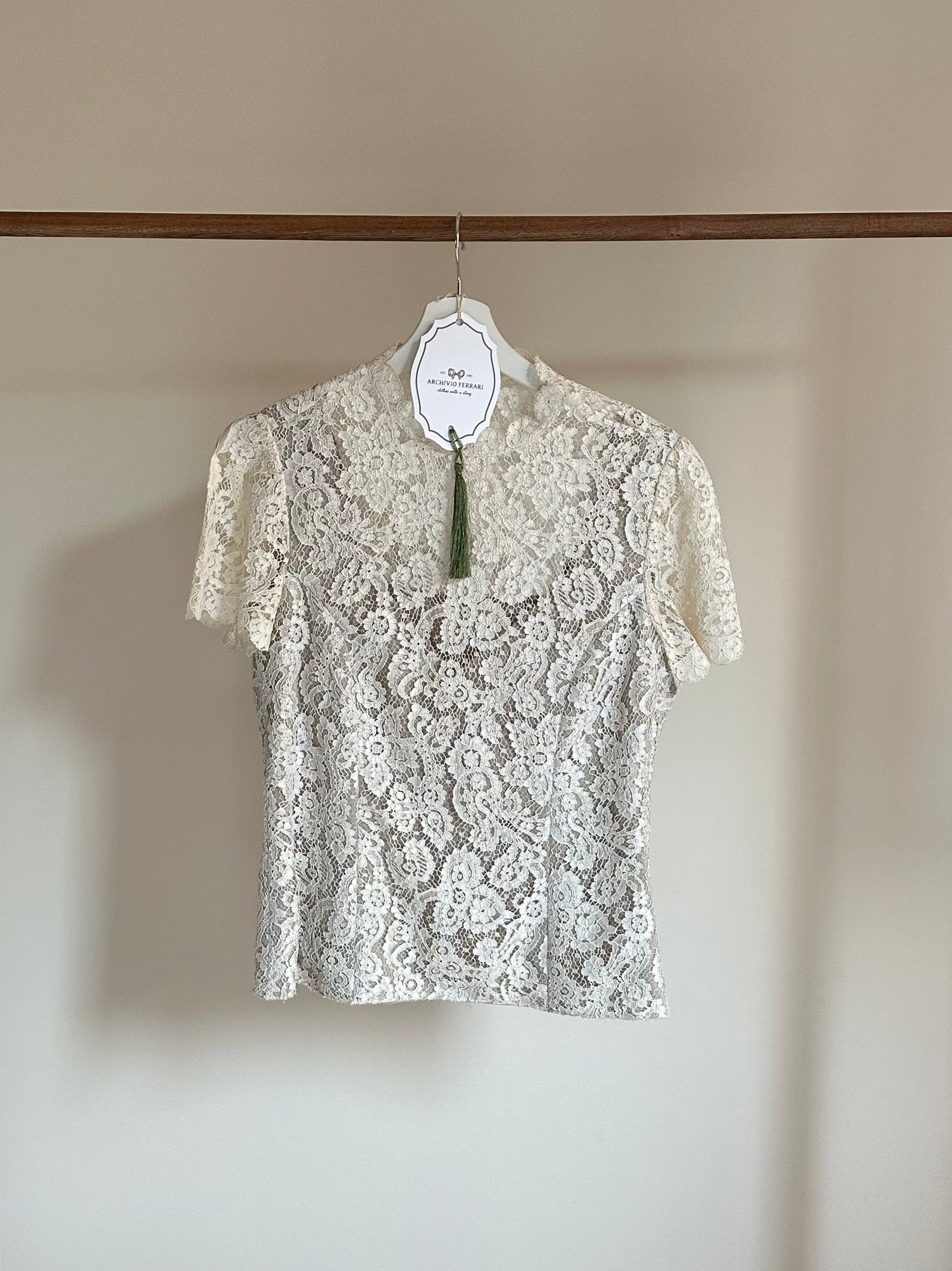 White Lace Short Sleeved Top