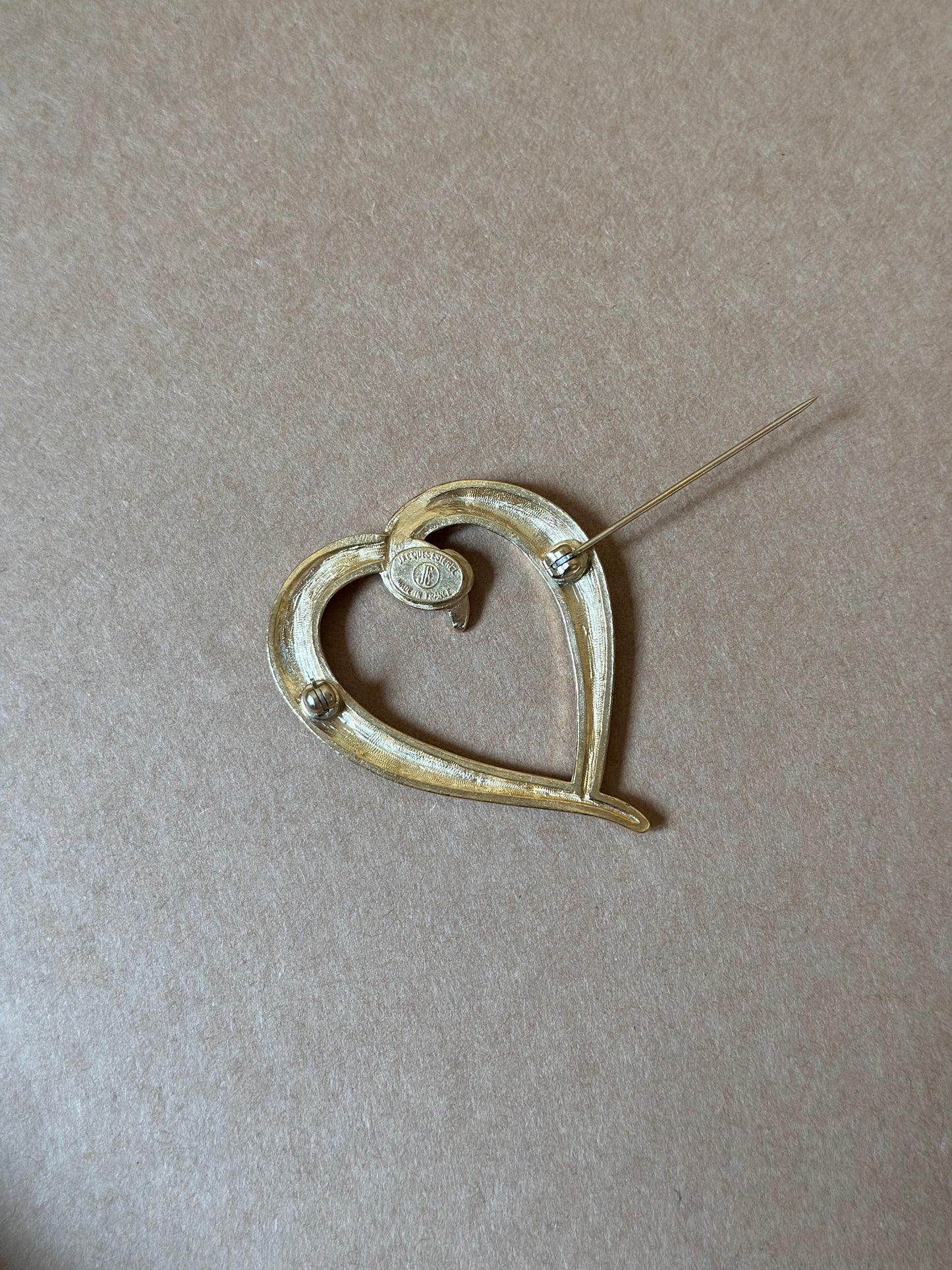 Vintage Heart-Shaped Jacques Esterel Paris Brooch