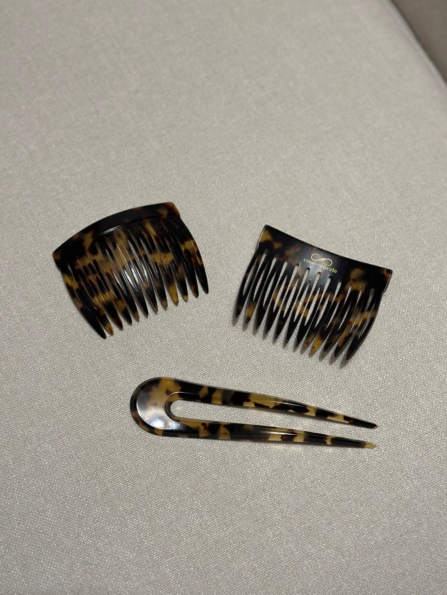 Pair Of Handmade Tortoise Hair Combs