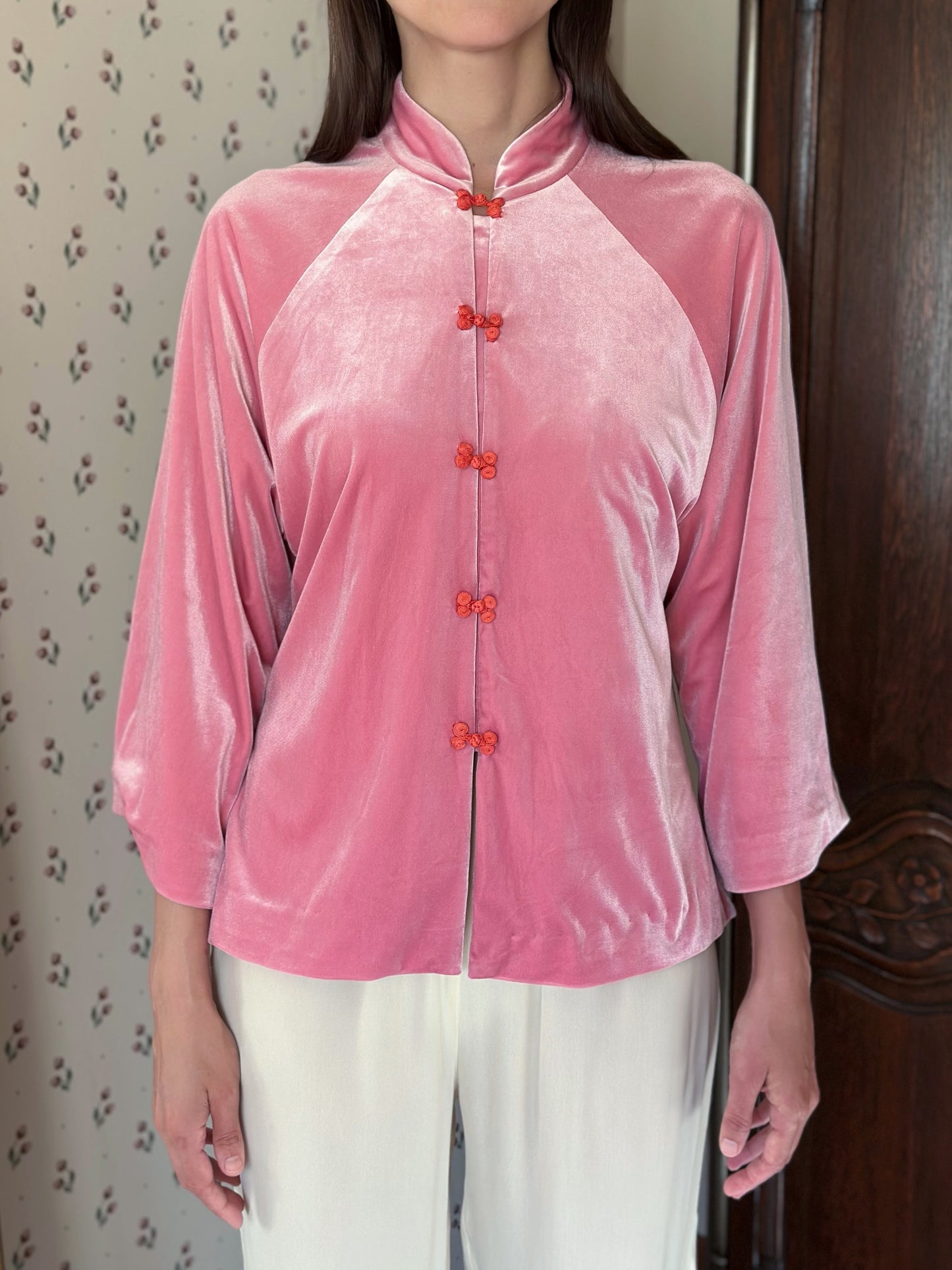 Pink Silk Velvet Jacket