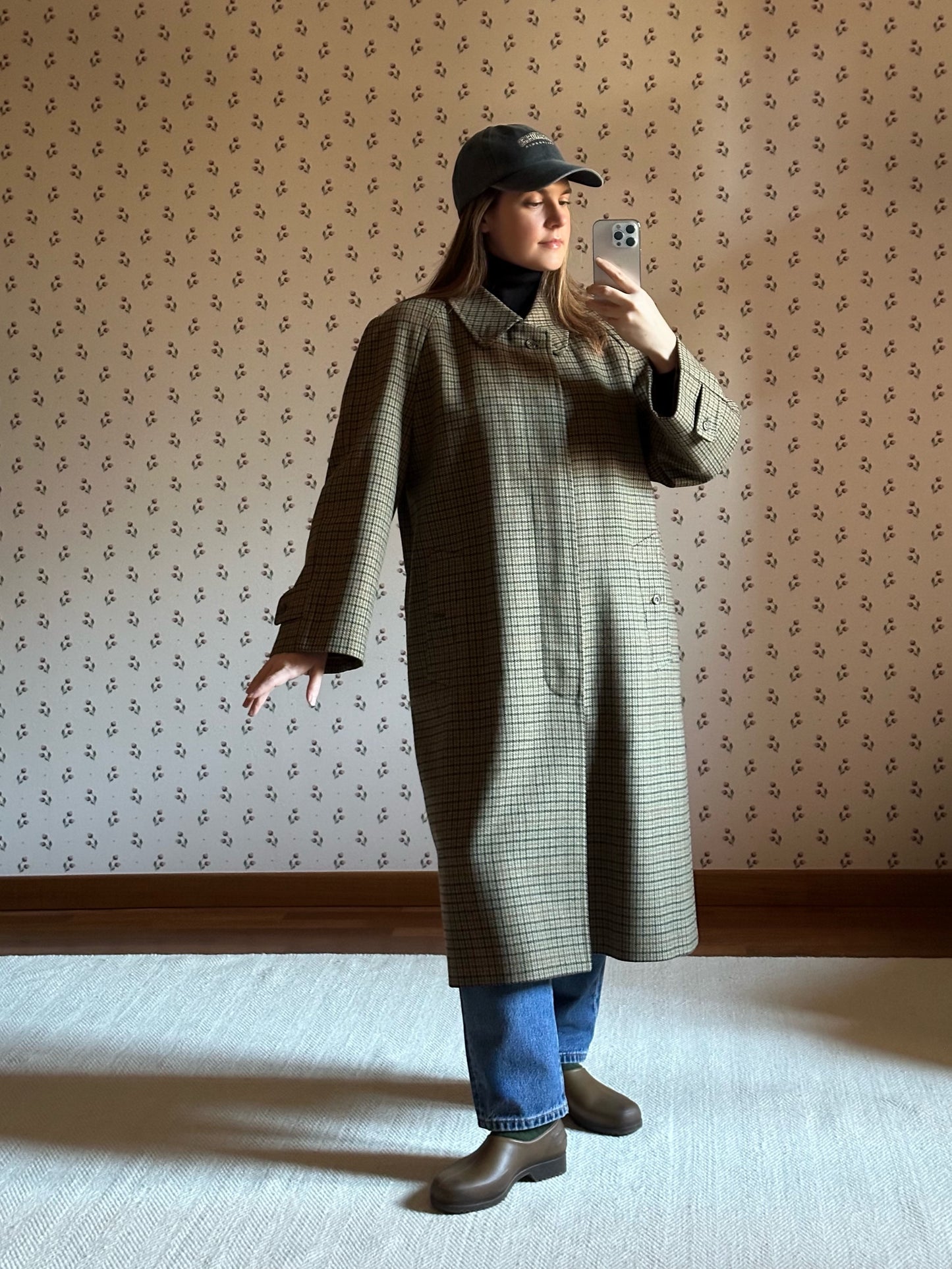 Vintage Original British Pied De Poule Coat