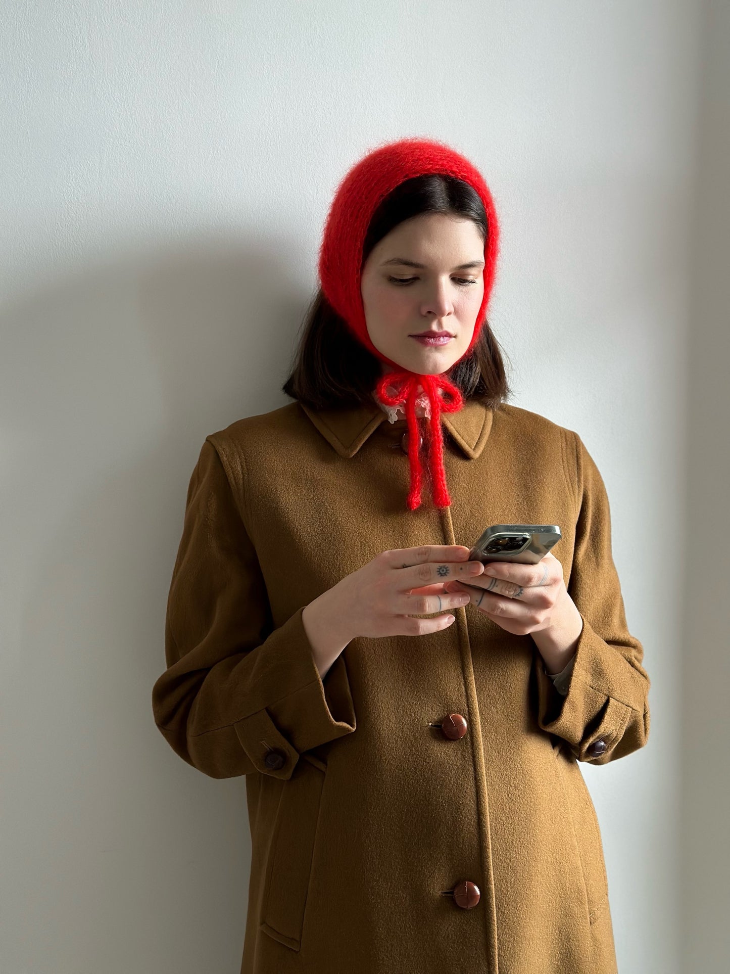 Handmade Silk & Mohair Bonnet - Scarlet Red