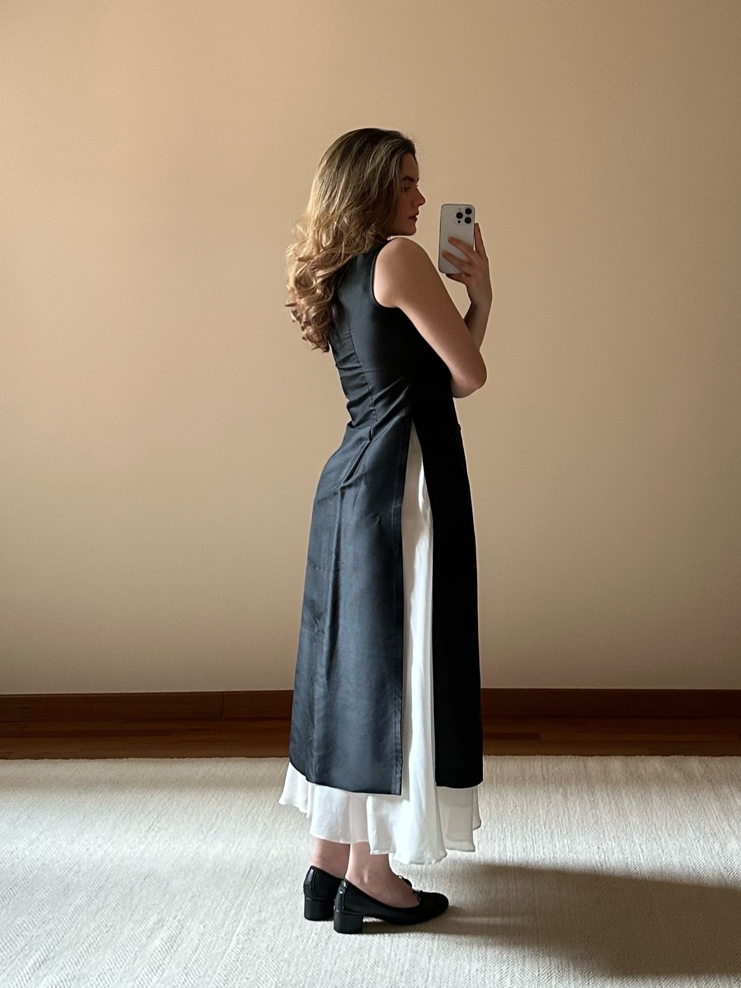 100% Silk Long Black Tang Jacket