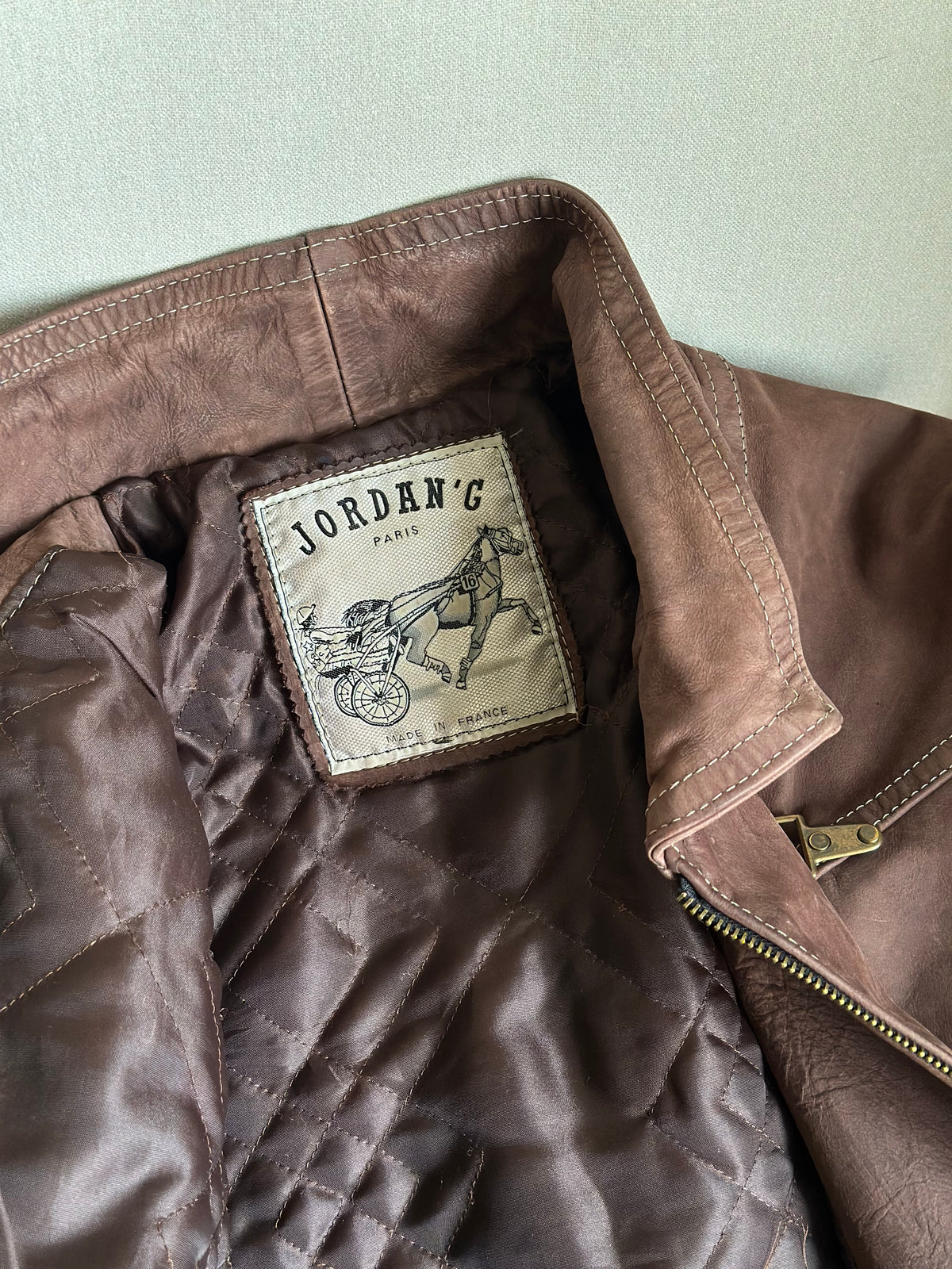 Brown Leather Biker Jacket