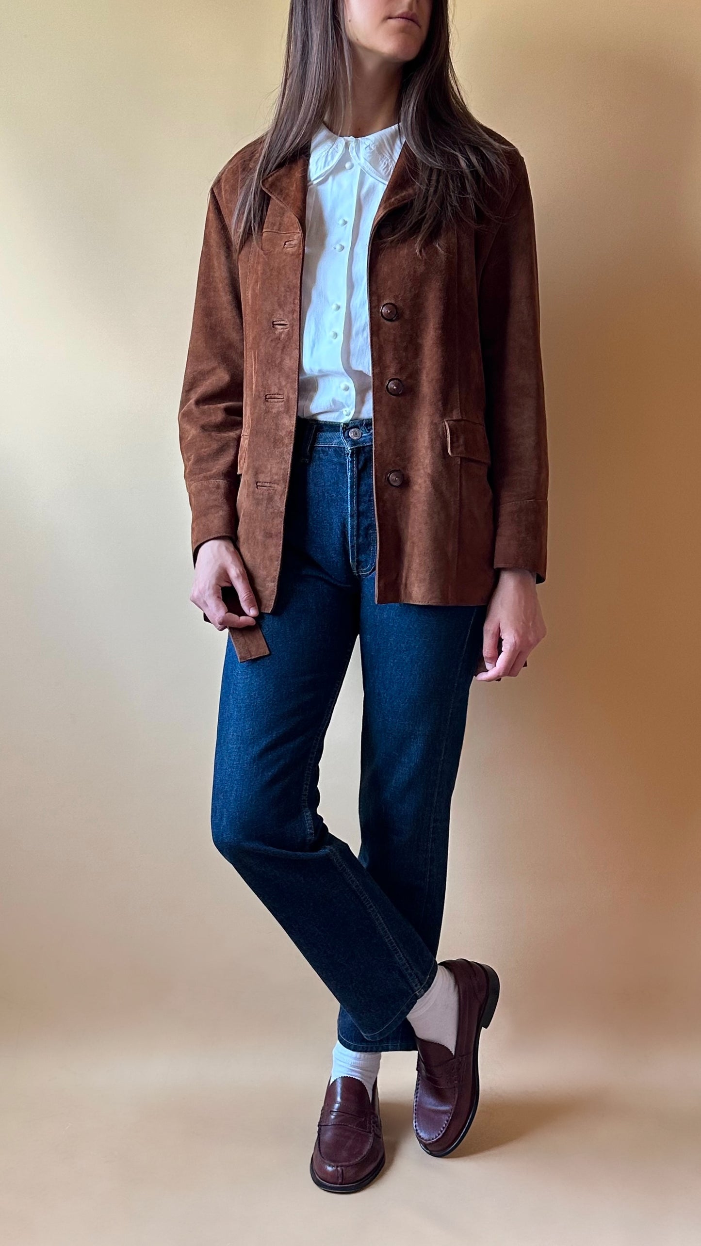 Vintage Belted Suede Jacket