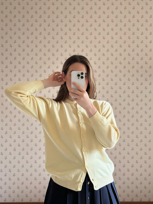 Butter Yellow Wool Cardigan