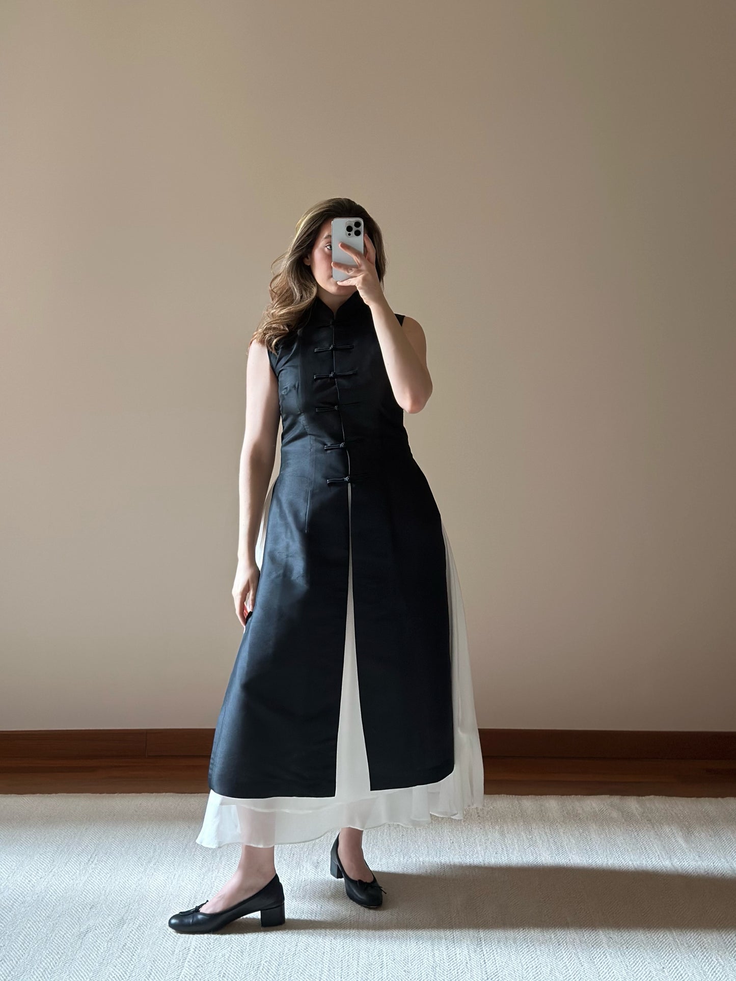 100% Silk Long Black Tang Jacket