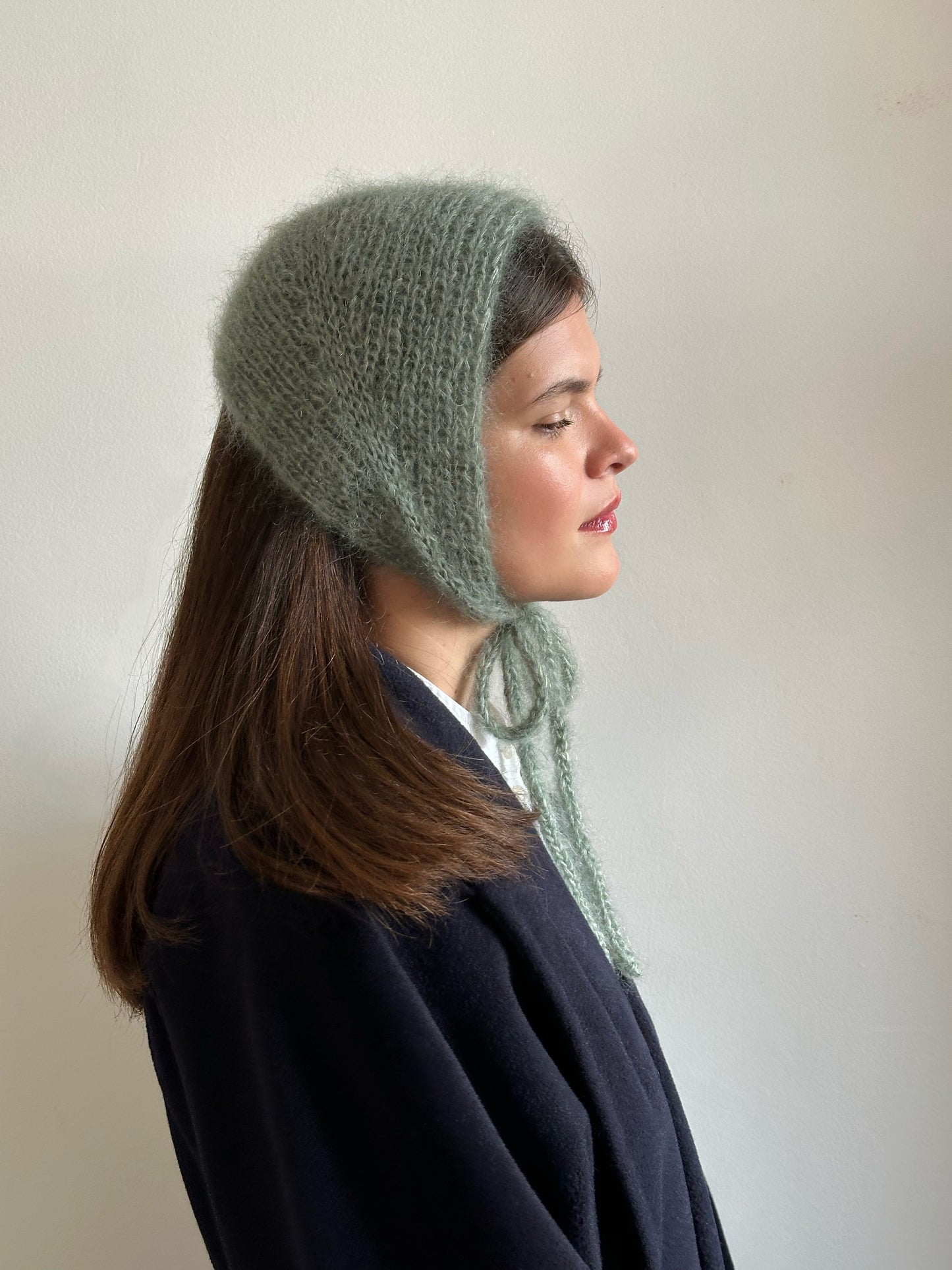 Handmade Silk & Mohair Bonnet - Minted Sage