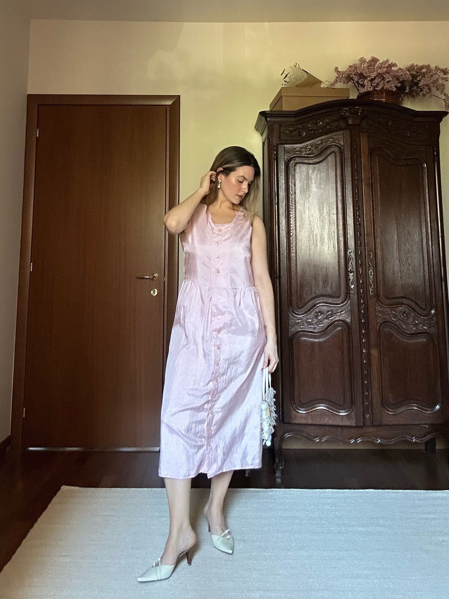 100% Silk Baby Pink Dress