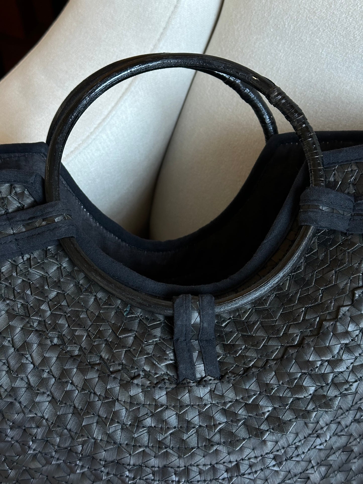 Black Rafia Handbag