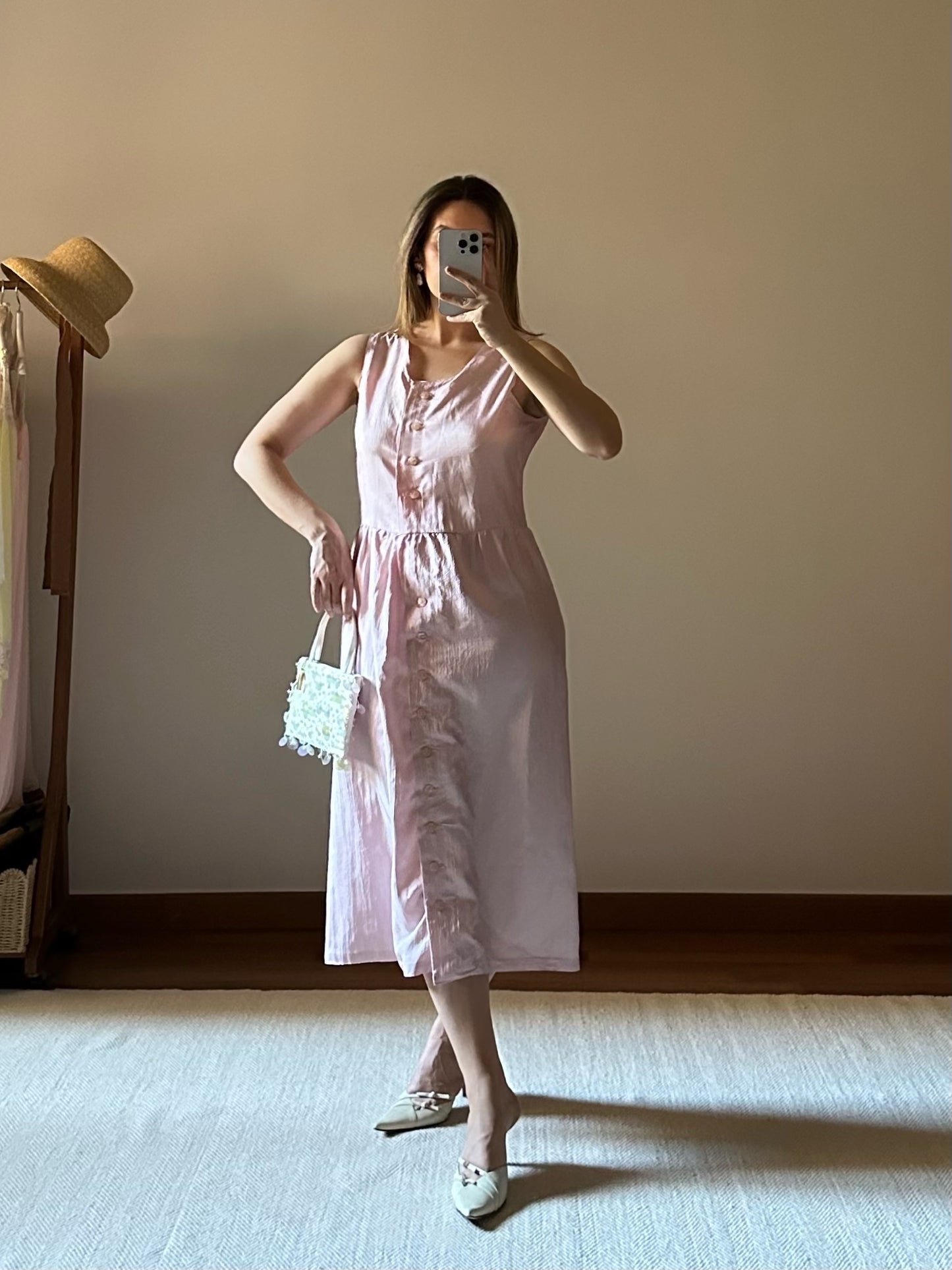 100% Silk Baby Pink Dress
