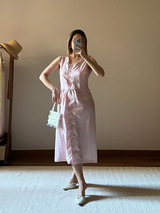 100% Silk Baby Pink Dress