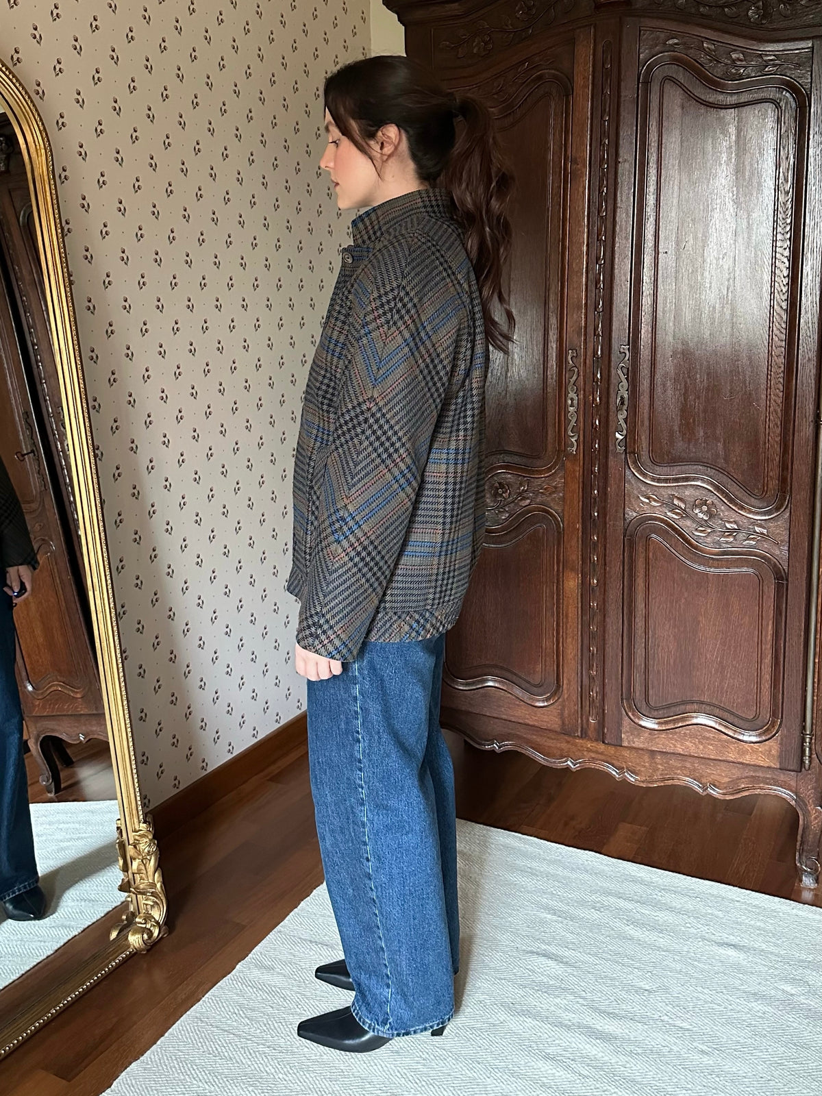 Tartan Wool Bomber Jacket