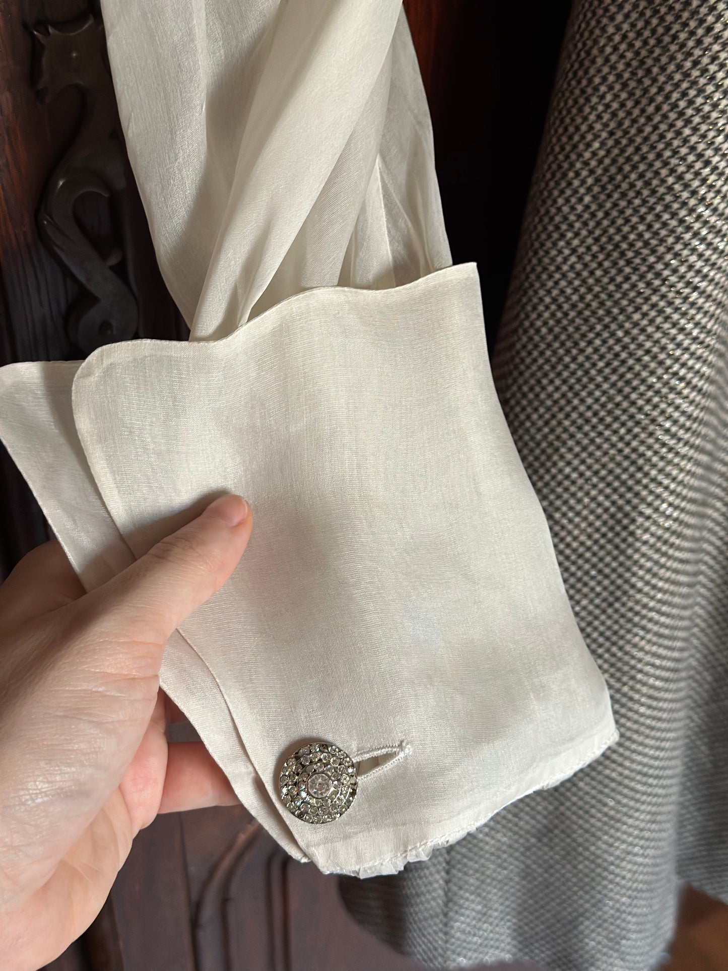 Vintage Gianfranco Ferré Wool Dress With Silk Organza Sleeves