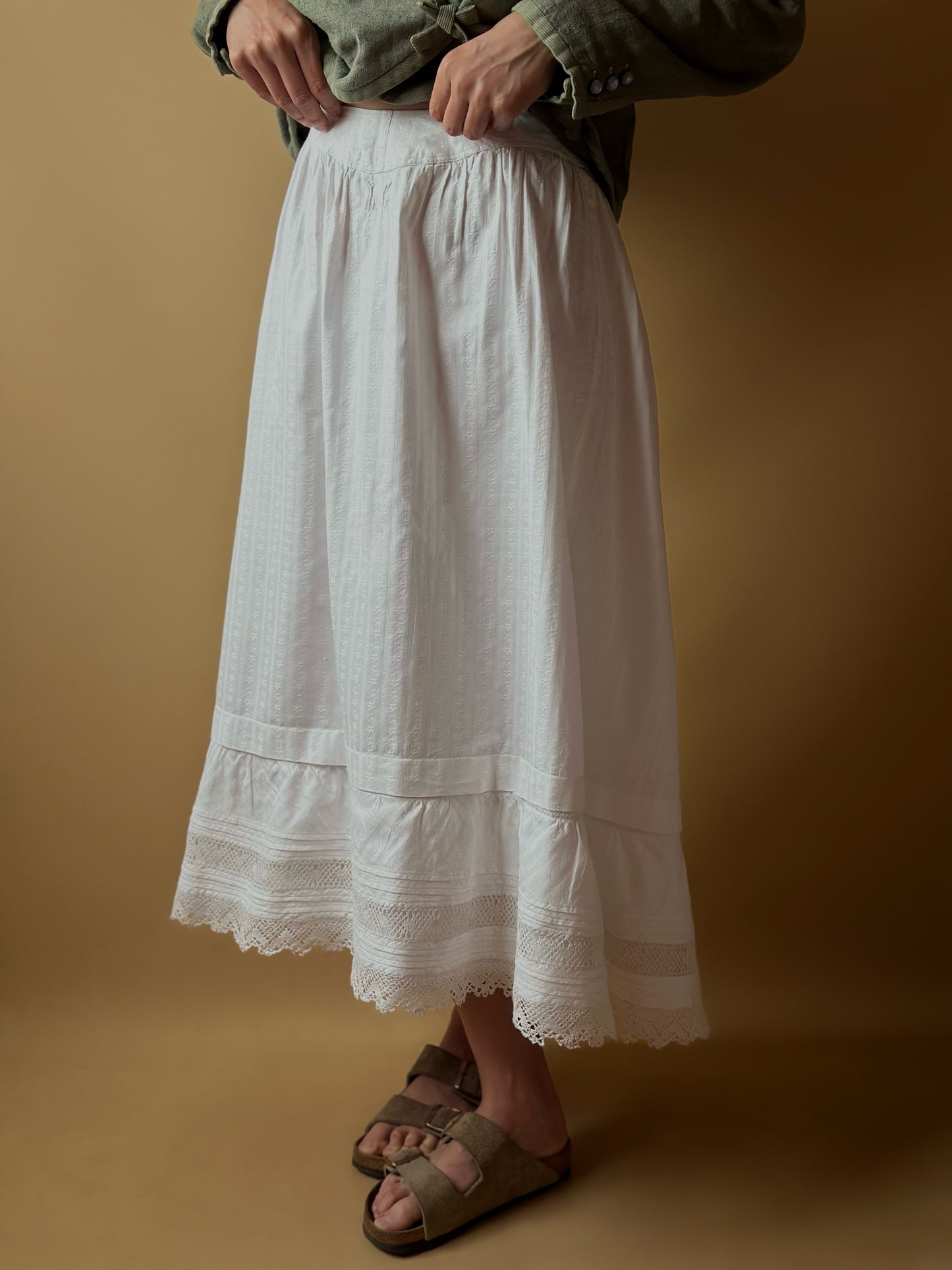 Antique Romantic French Cotton Skirt