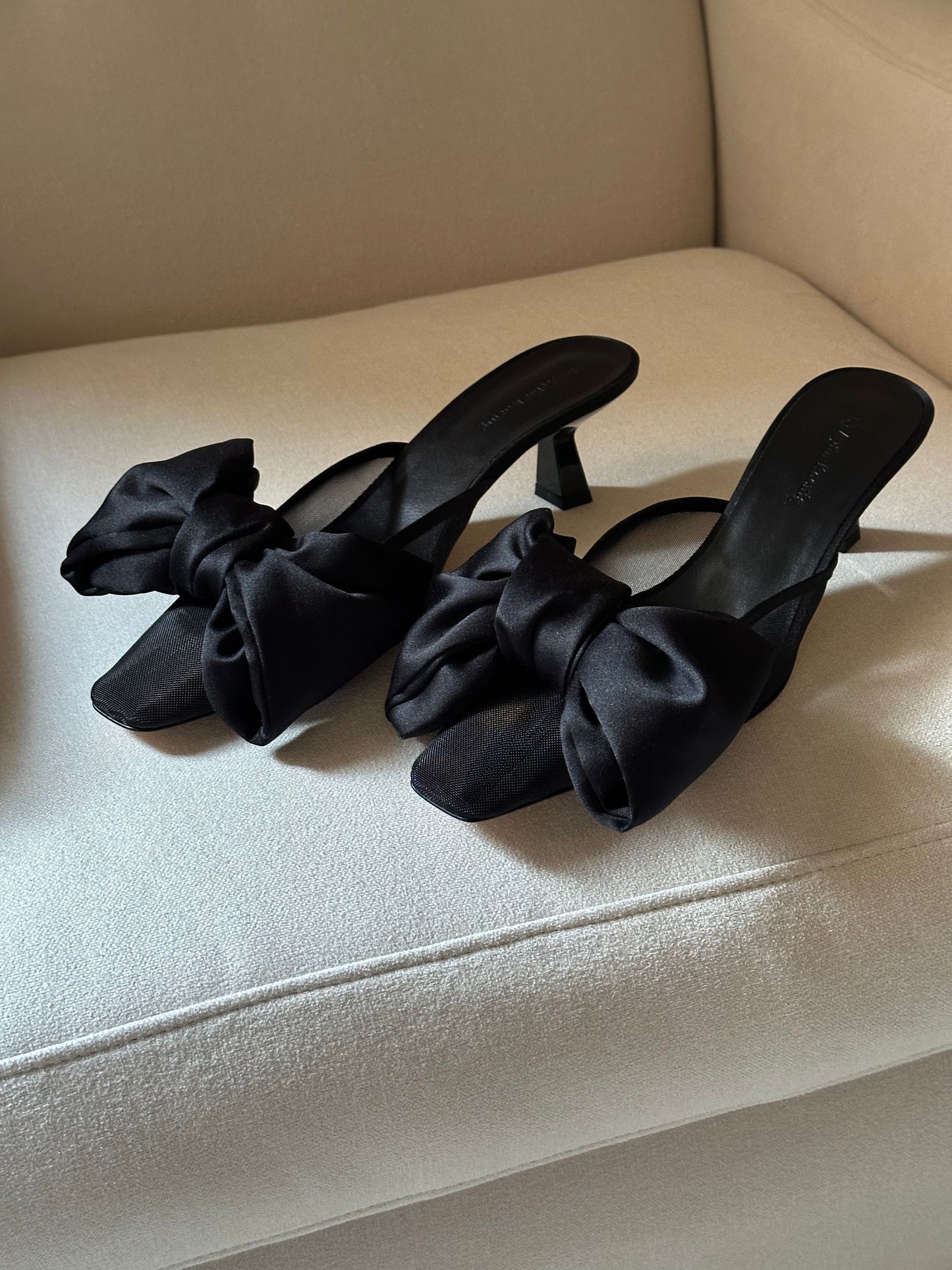 Black Bow Mules by Aylin Koenig