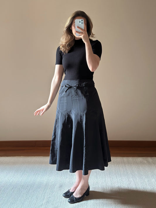 Black Midi Pleated Dress