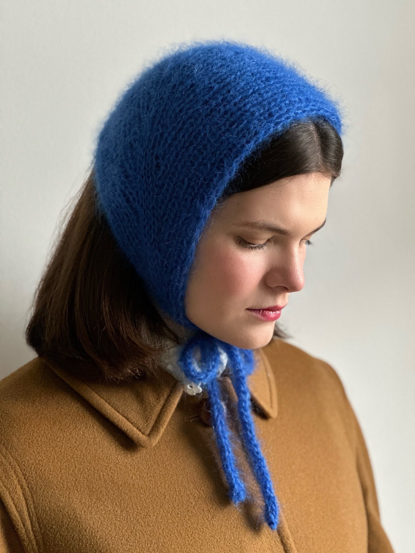 Handmade Silk & Mohair Bonnet - Electric Blue