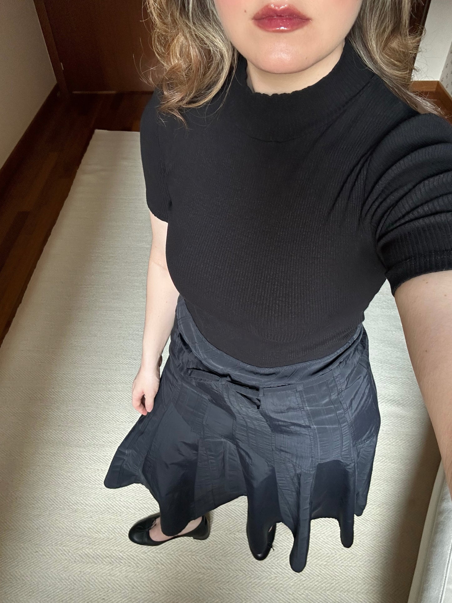 Black Midi Pleated Dress