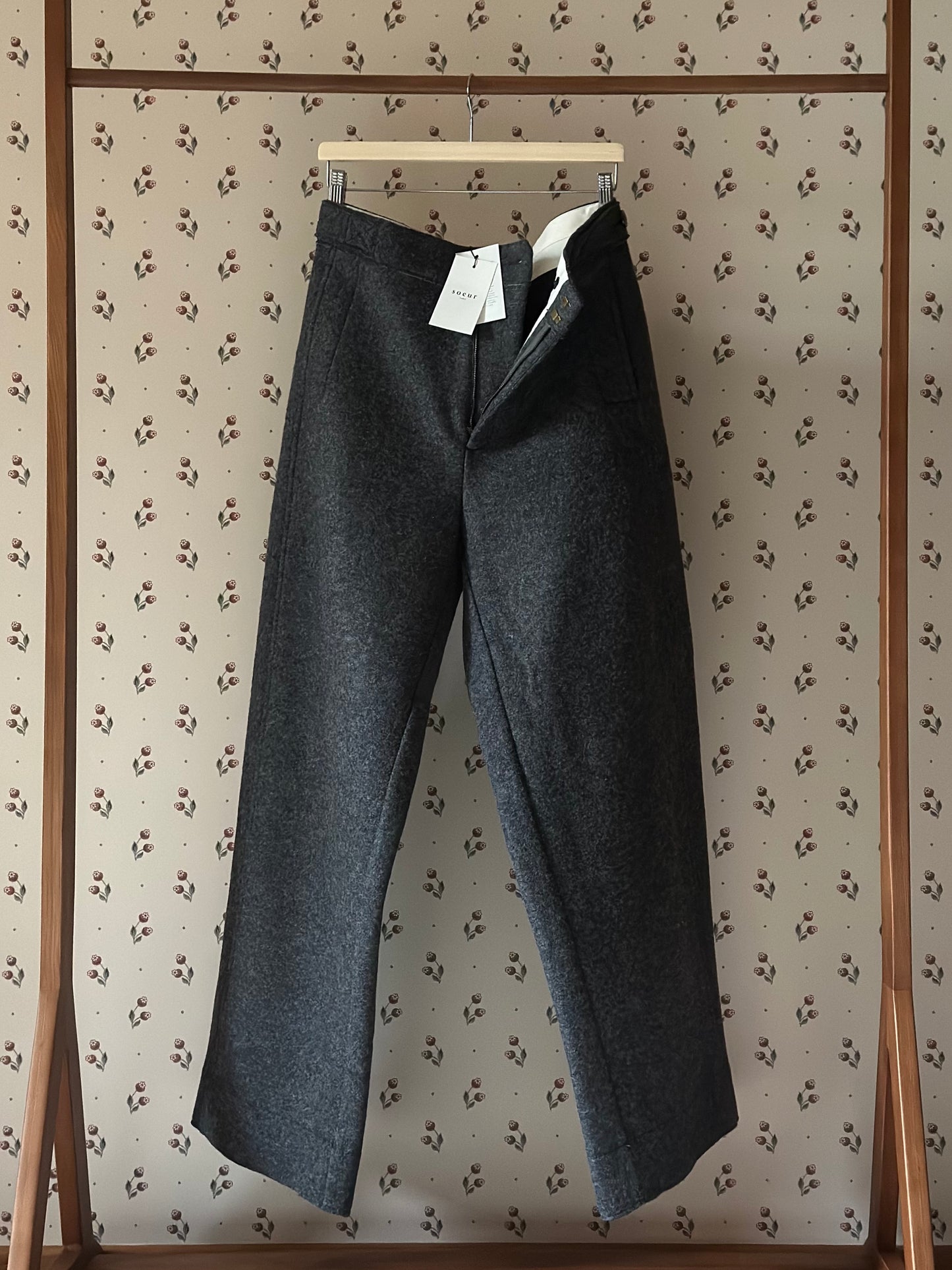 Soeur Paris Boiled Wool Wally Trousers