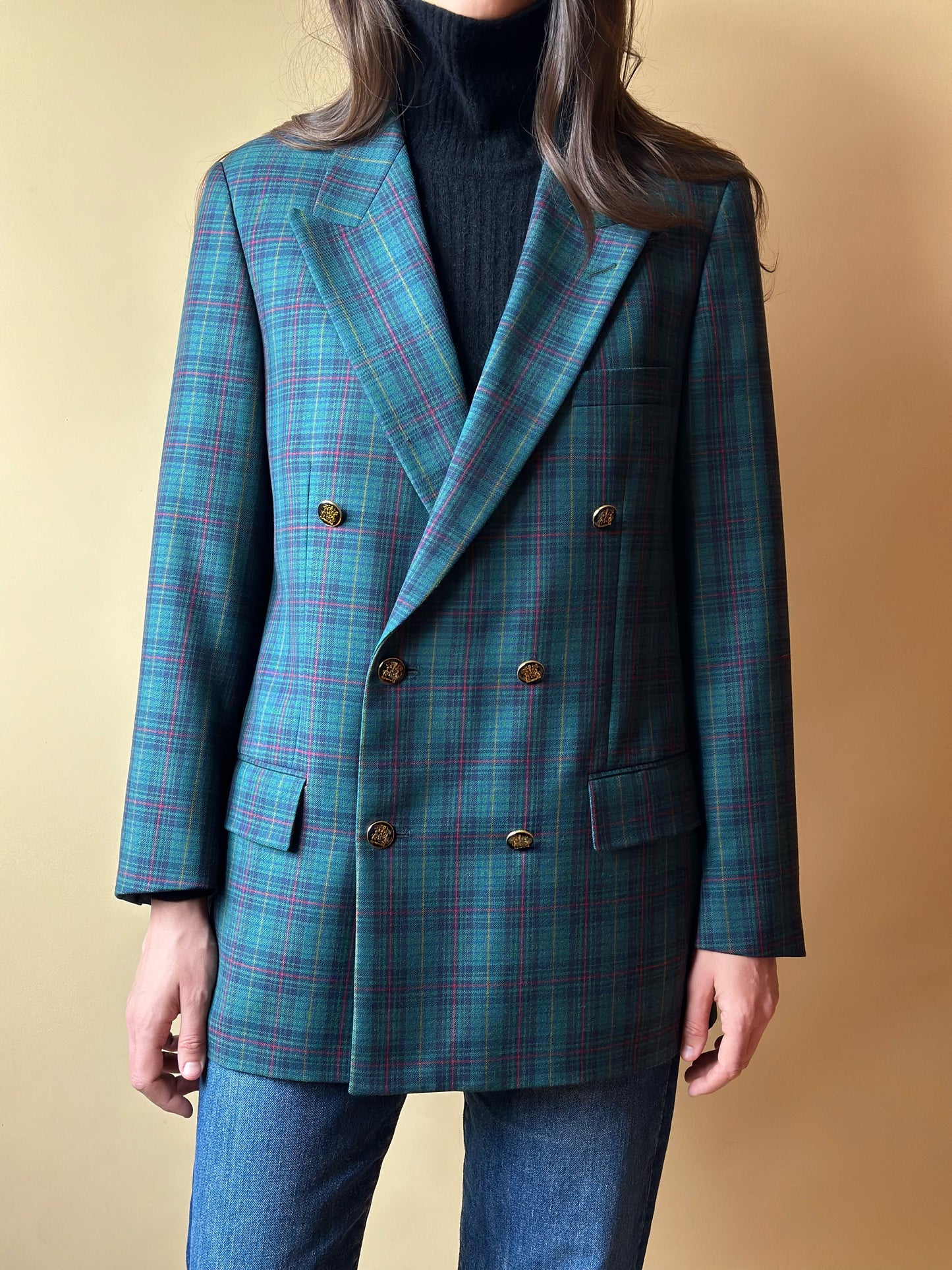 Vintage Green Tartan Blazer