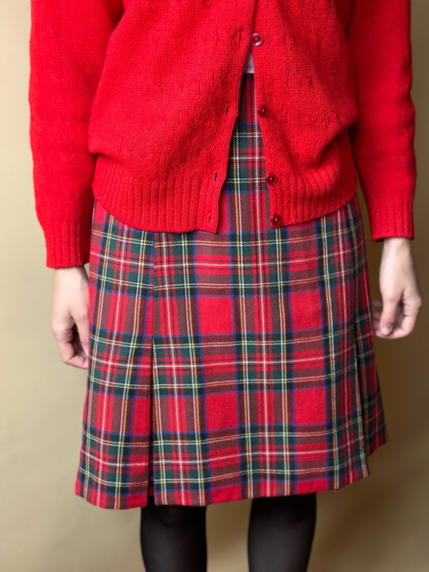 Vintage Red Tartan Skirt