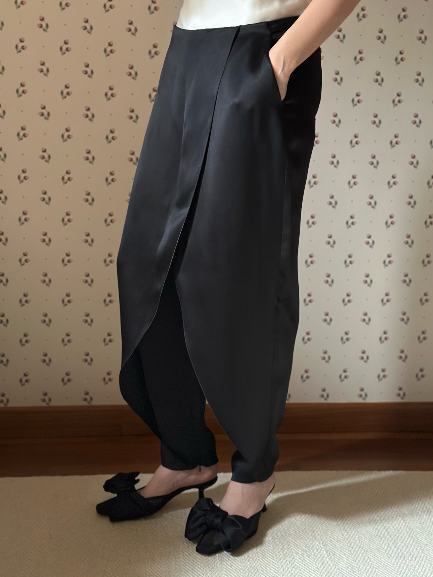 Giorgio Armani Black SatinTrousers