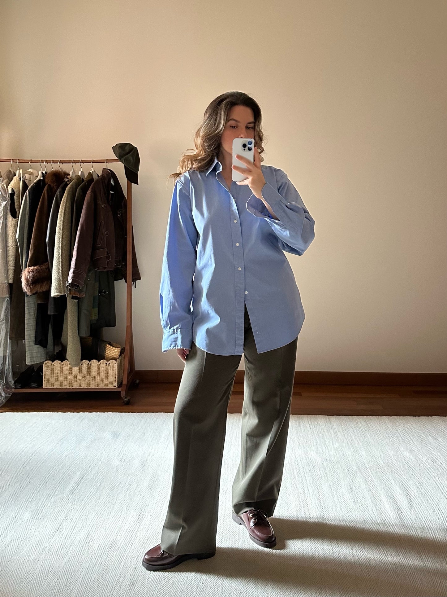 Secondhand Khaki Green Pleated Twill Trousers