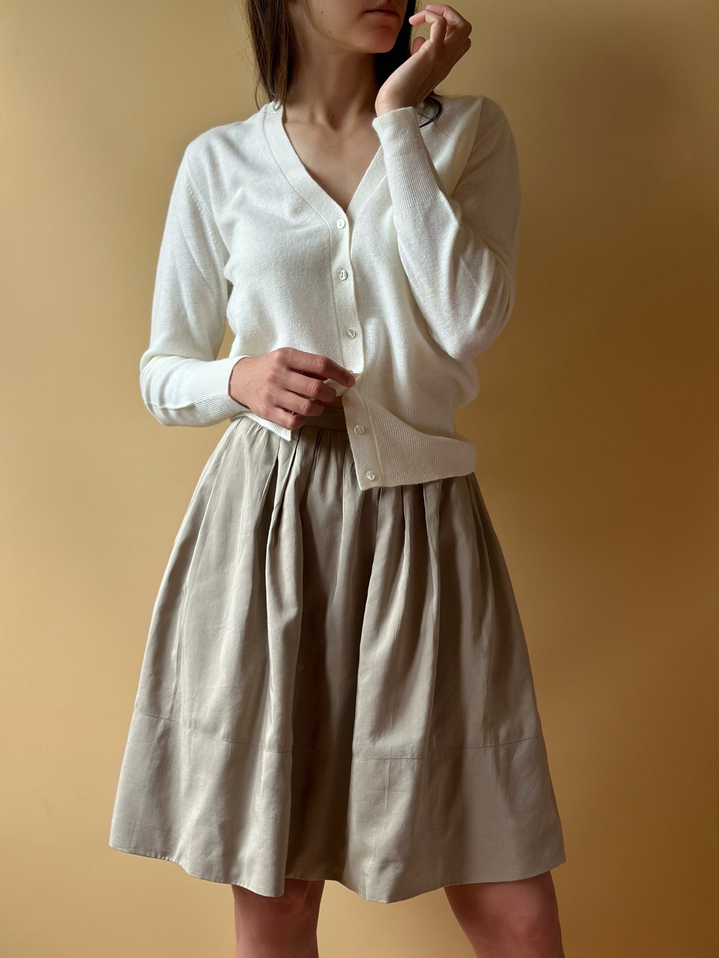 Vintage Miu Miu Taupe Circle Skirt