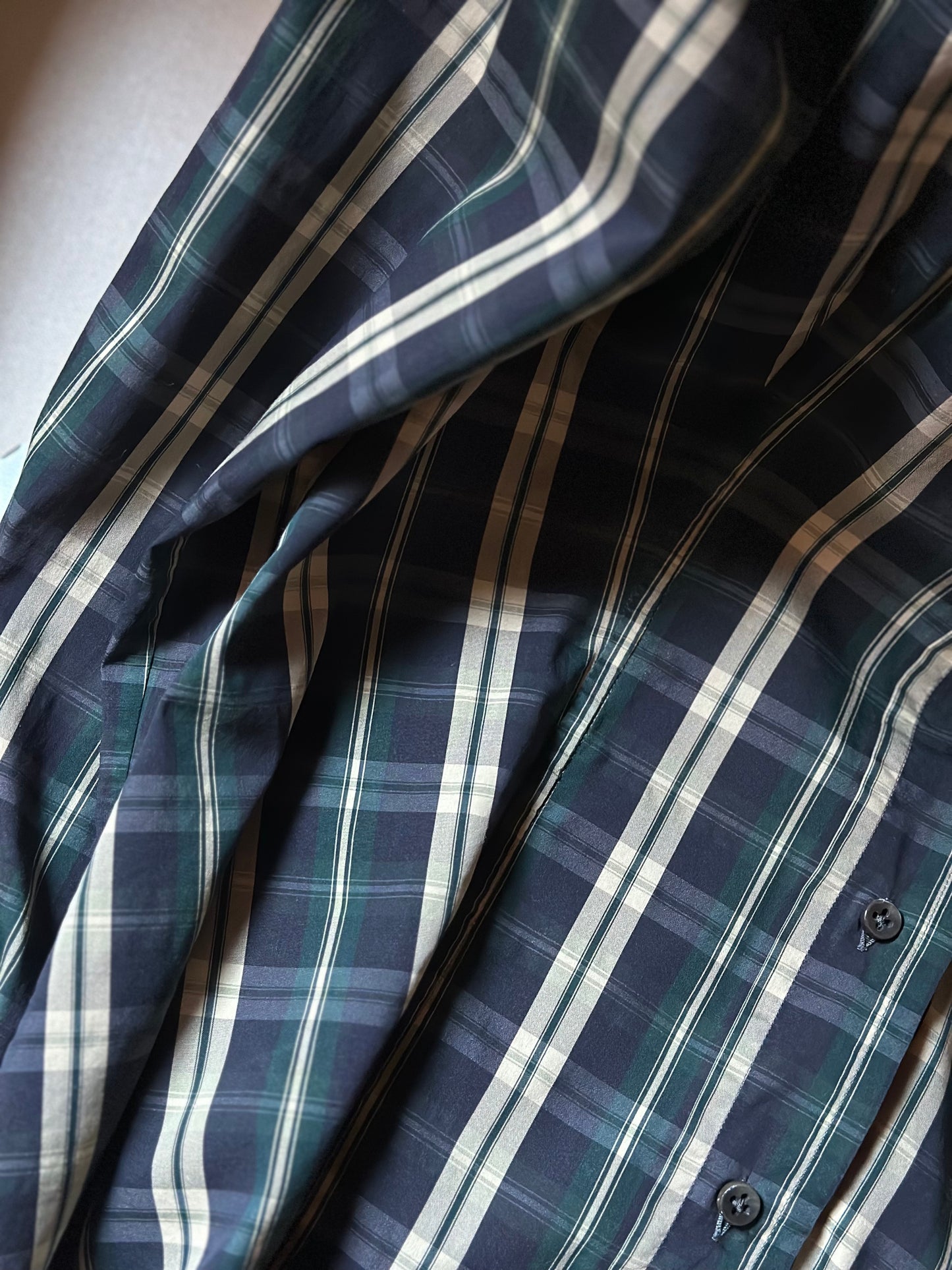 Romantic Green & Blue Tartan Shirt