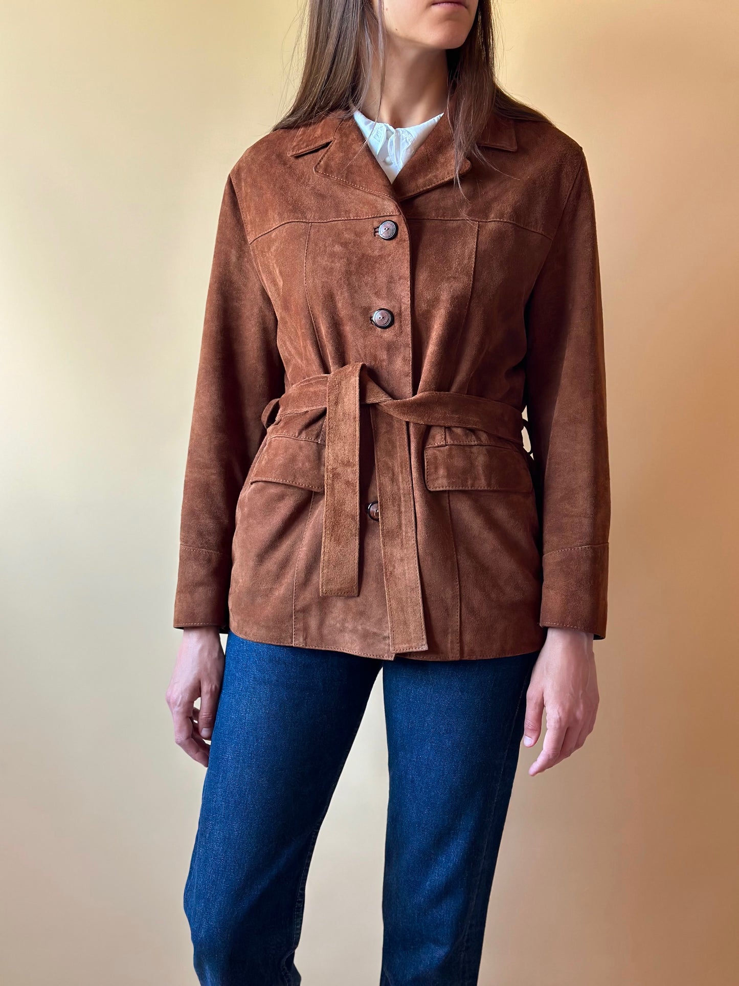 Vintage Belted Suede Jacket