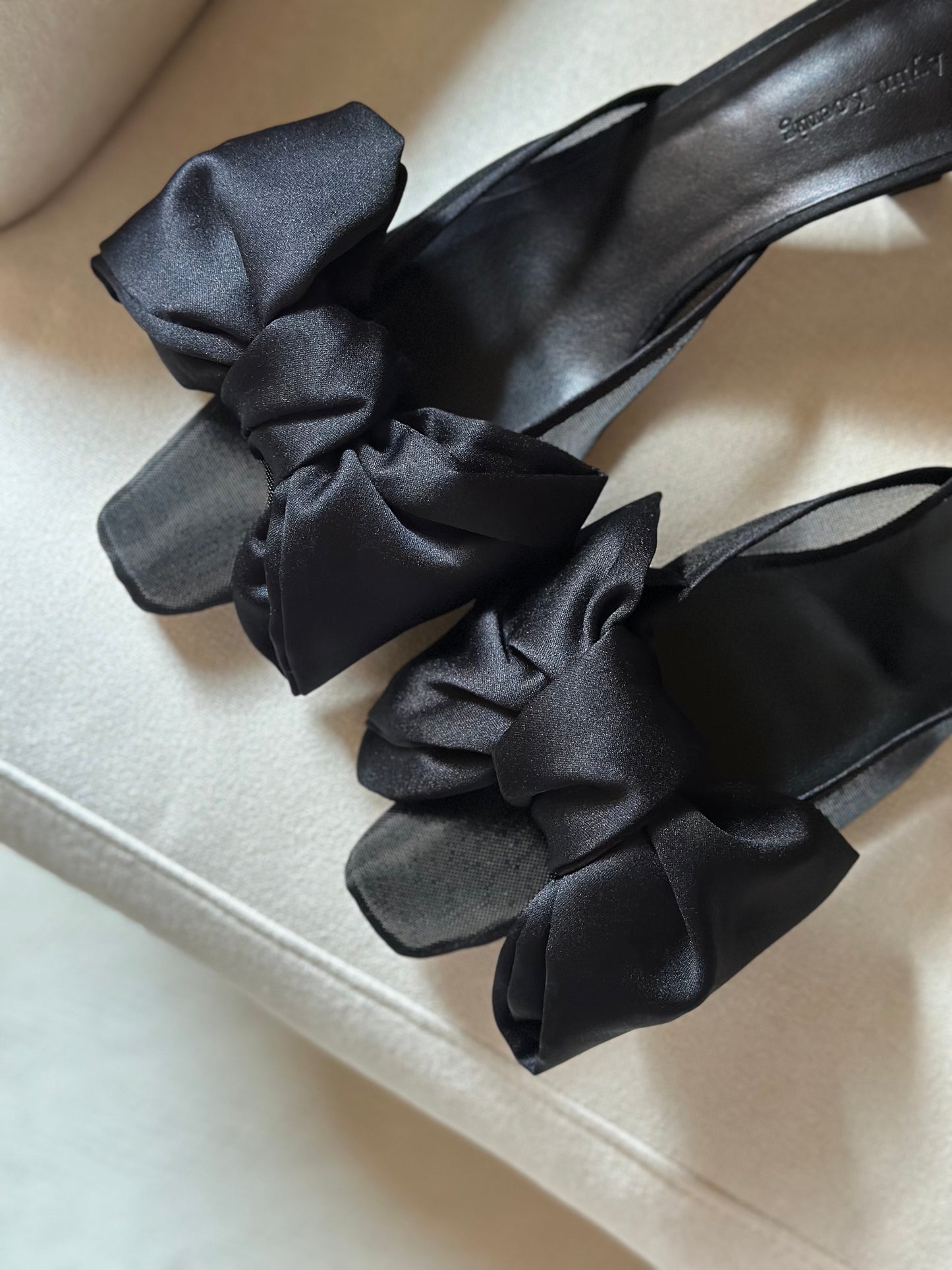 Black Bow Mules by Aylin Koenig
