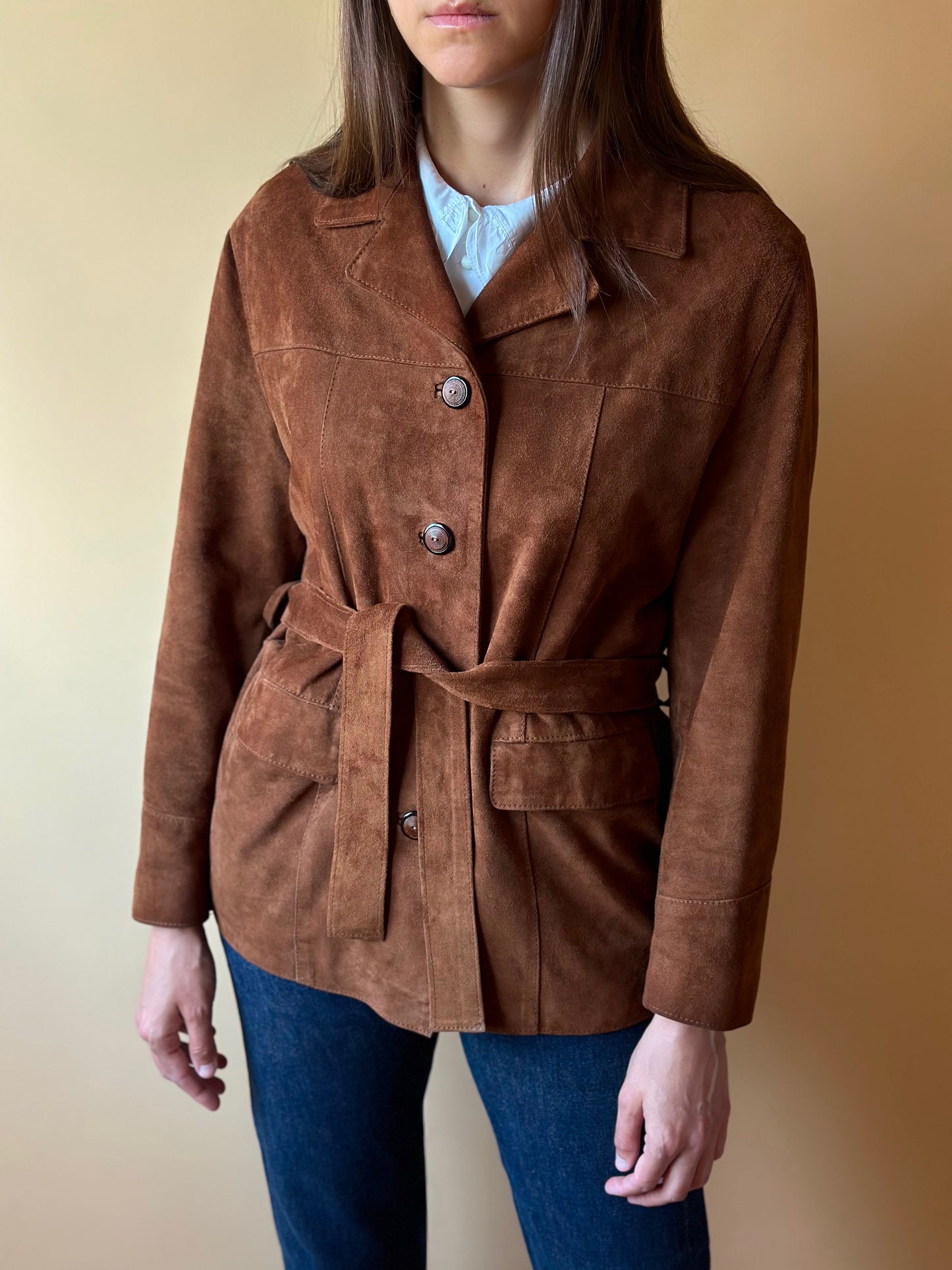 Vintage Belted Suede Jacket