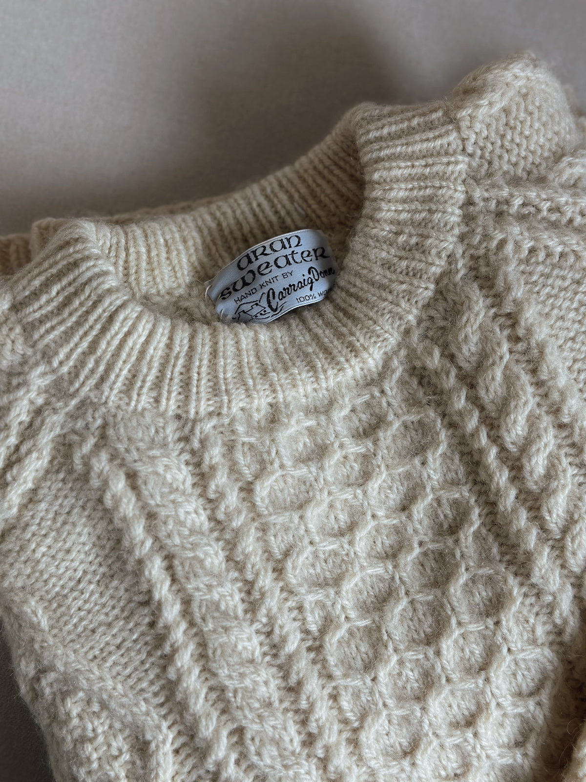 White Irish Cable Knit Sweater