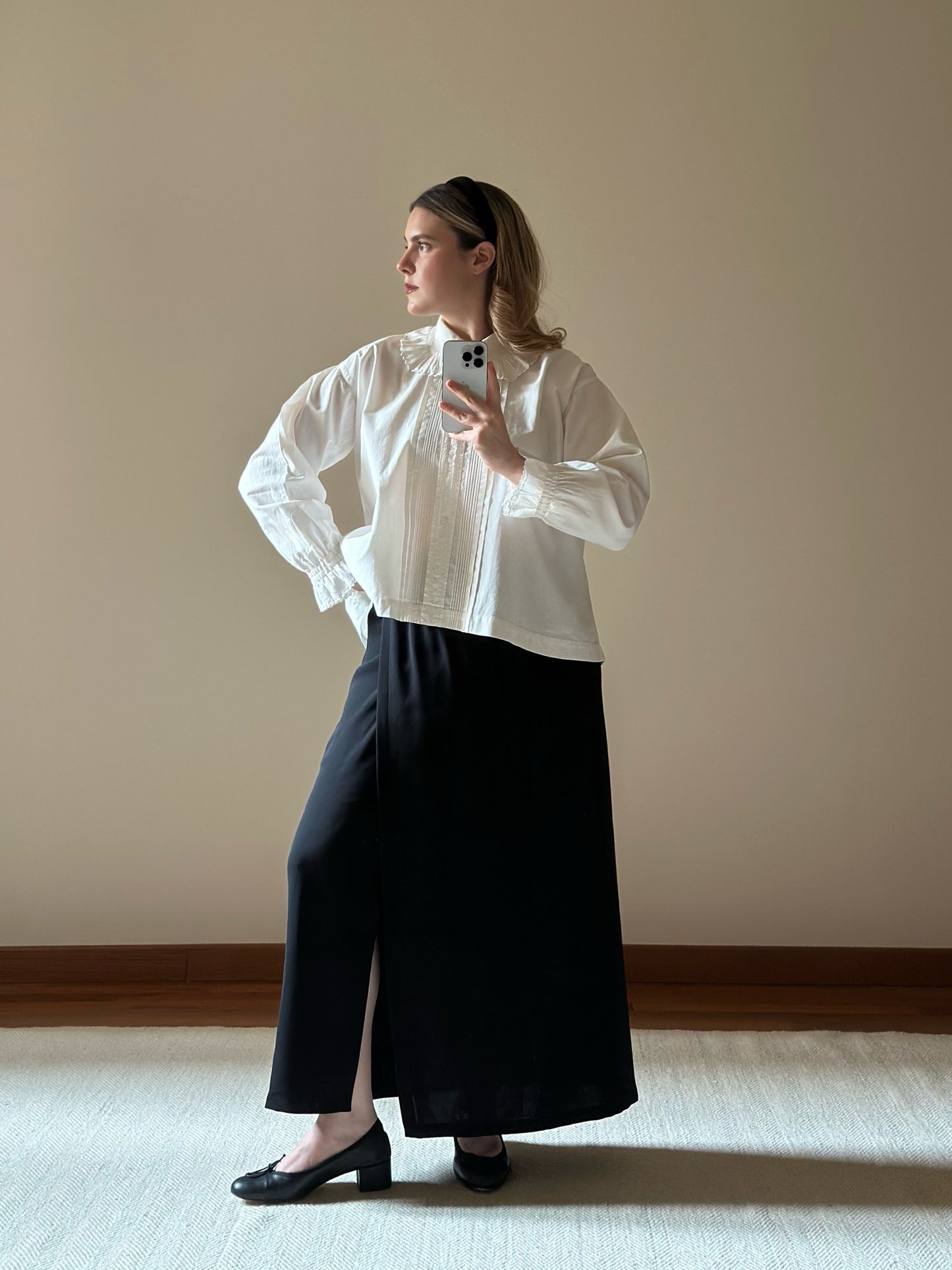 Max Mara Black Wrap-Up Skirt