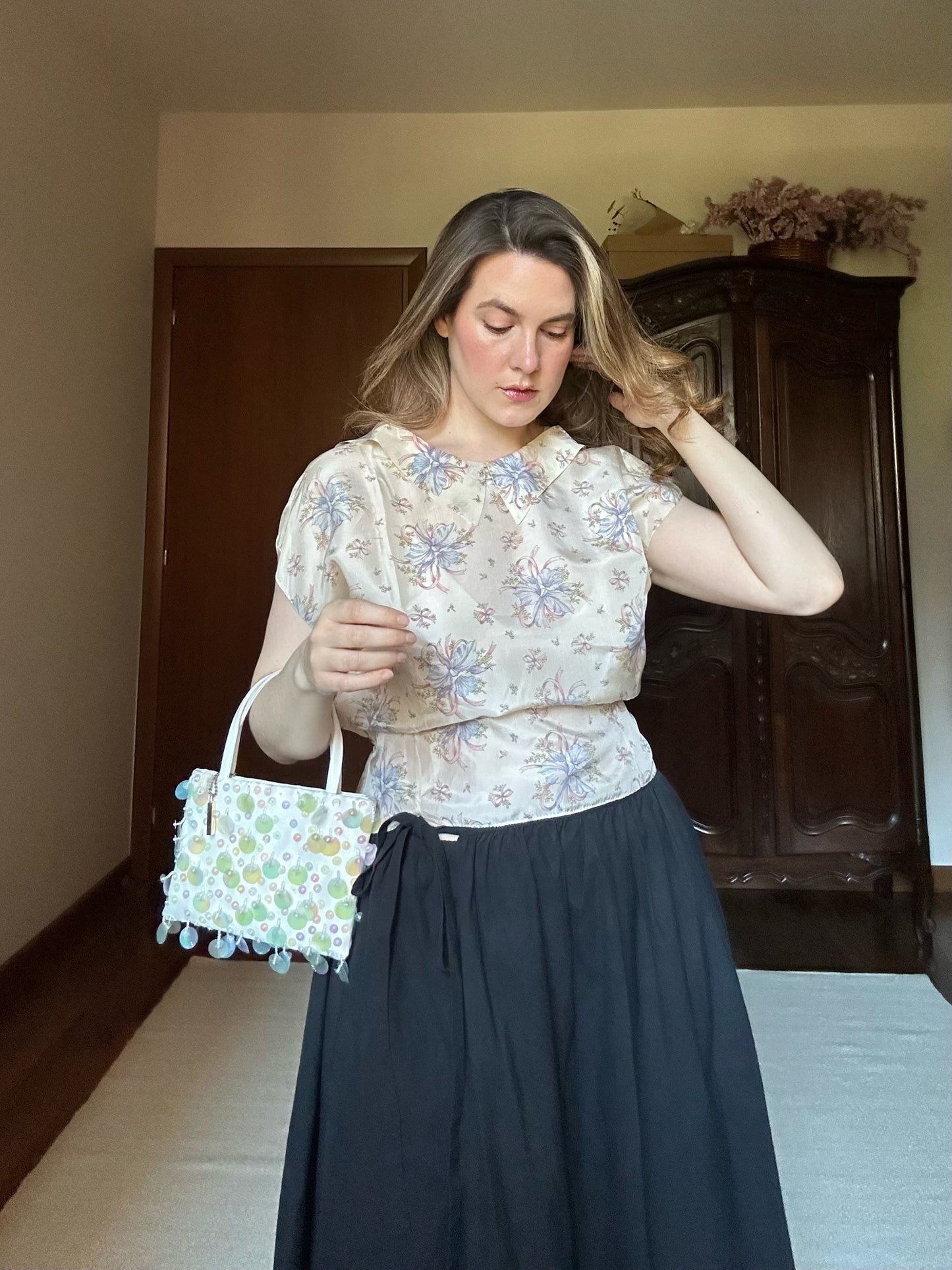 Pure Silk Floral Blouse