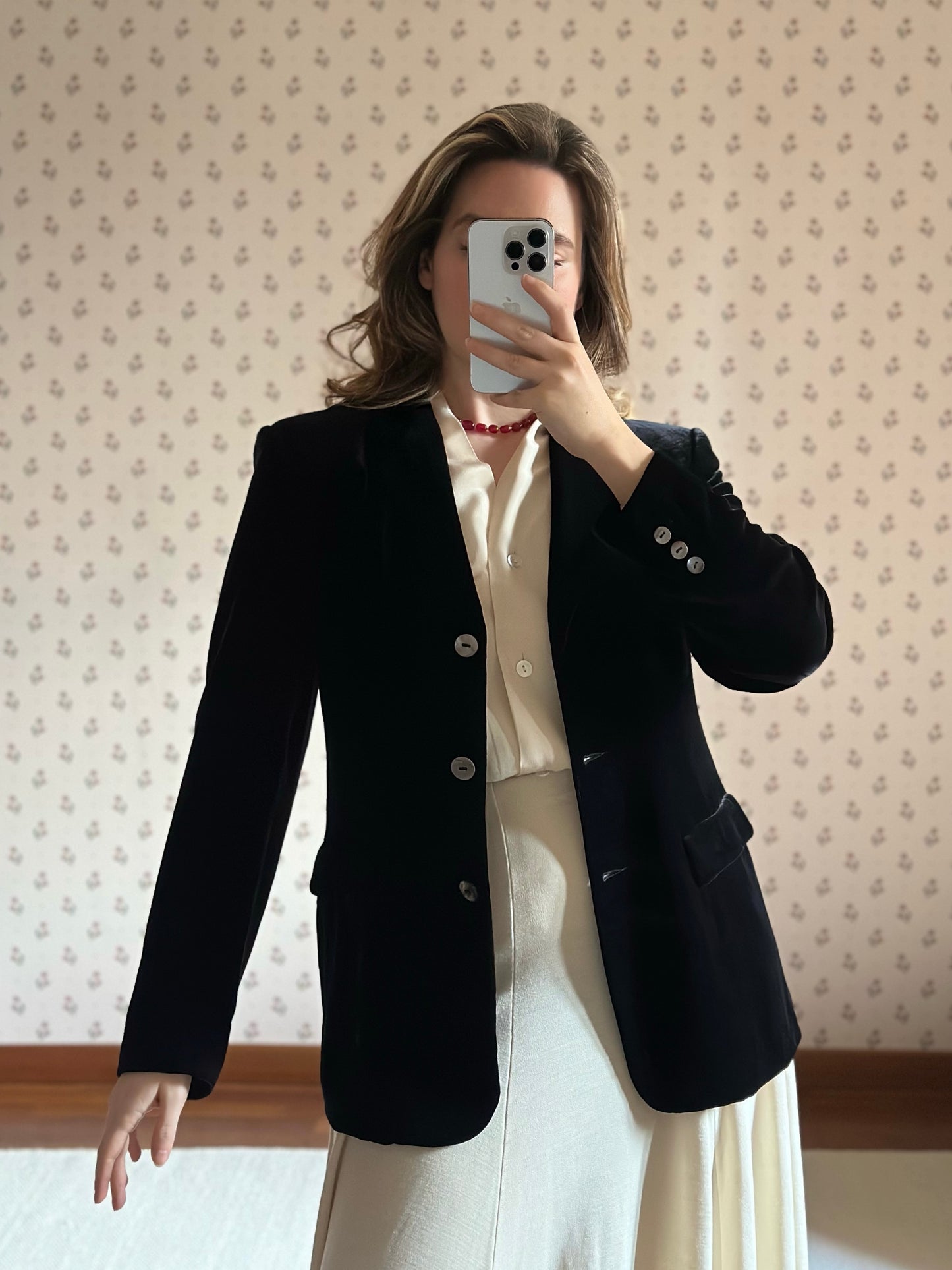 Black Silk Velvet Blazer