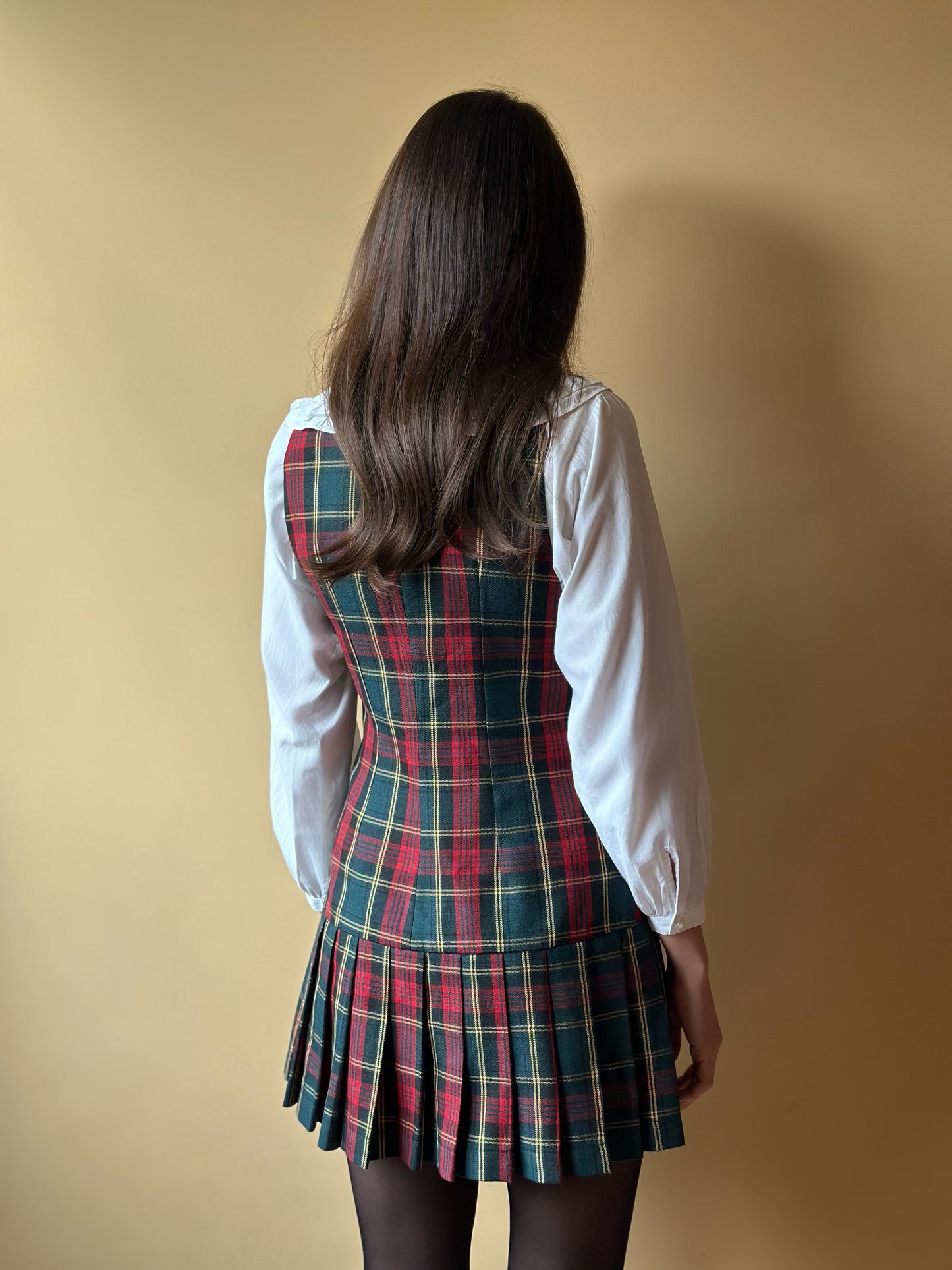 Vintage Tartan Pleated Dress