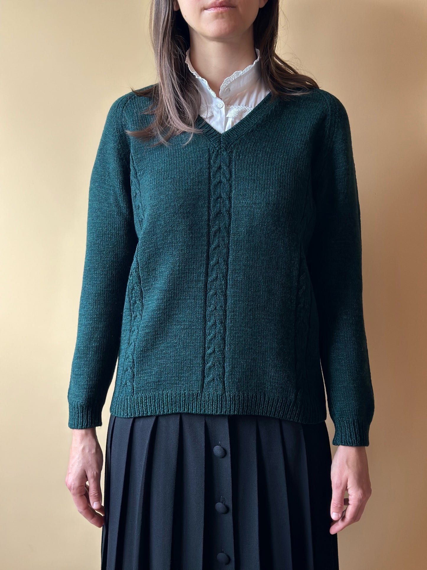 Vintage Forest Green Woolen Sweater